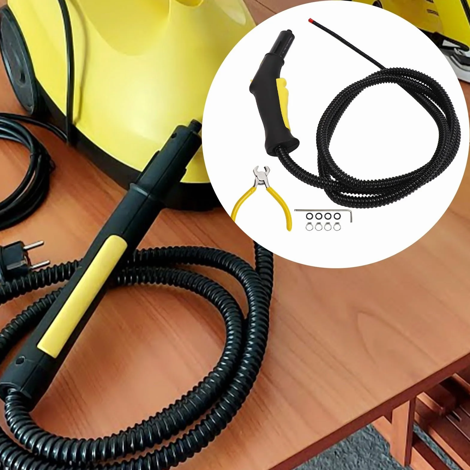 Manguera de repuesto para limpiador de vapor para Karcher SC1 y SC2 SC3 y SC4 modelos 4.322-048.3, accesorios de repuesto de manguera larga para fregona de limpieza del hogar