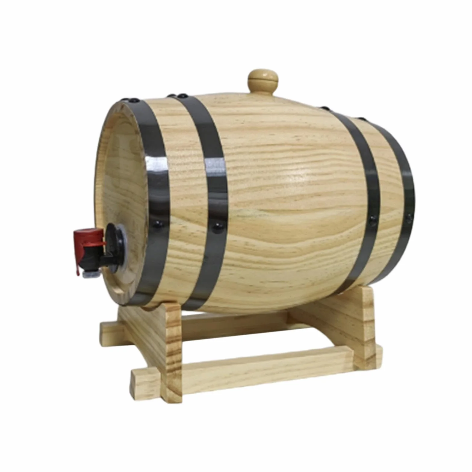 MagiDeal Barril de Vino de Madera de 1L/1,5 l/3L, Barril de Cerveza de Gran Capacidad, Barril de envejecimiento de Roble, Barril de Whisky, Barril de, 3L