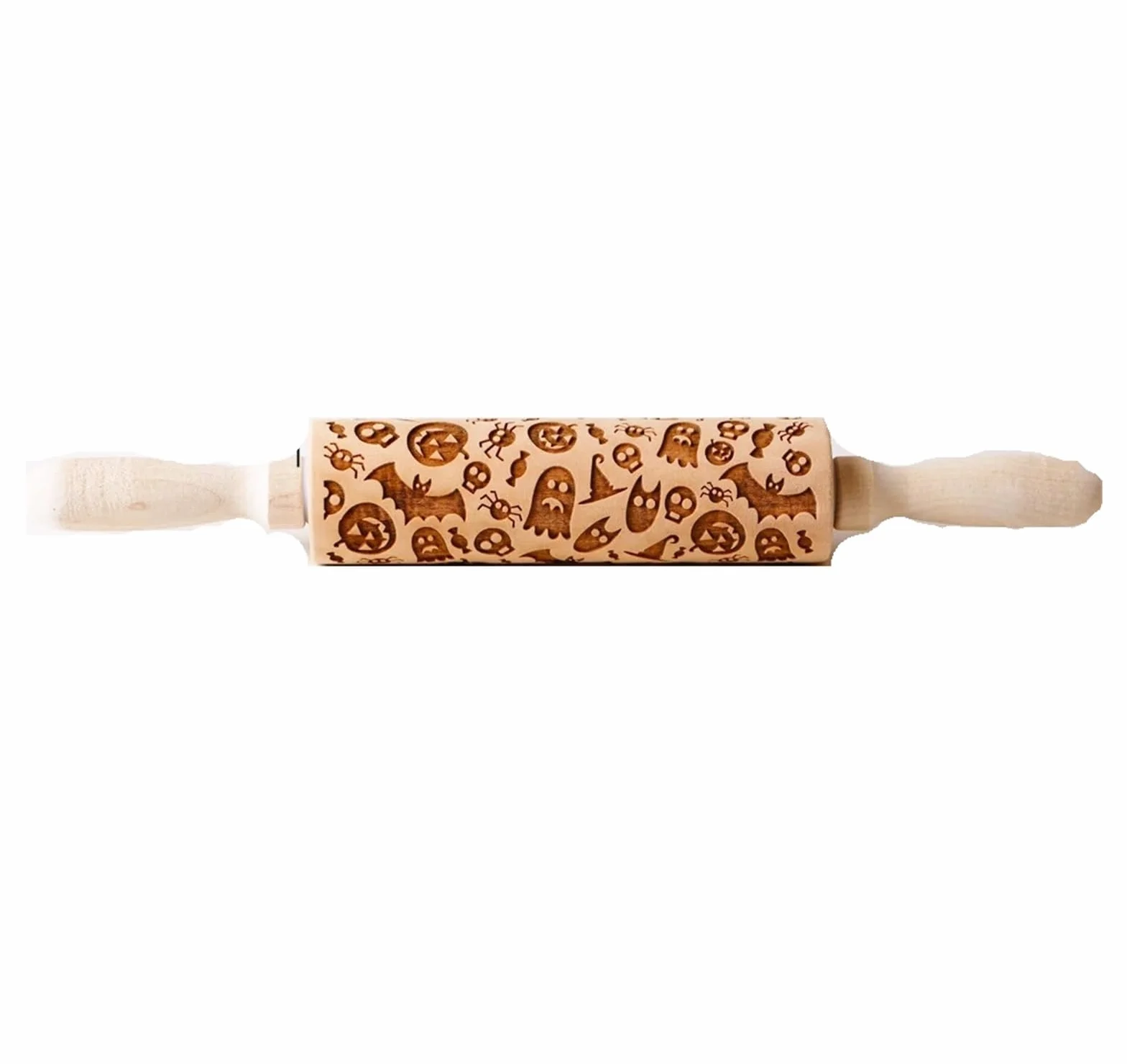 Rodillo de Madera de 13,7 Pulgadas con patrón for repostería de Cocina, Herramientas for Hornear, Grabado Profundo, Sello for Galletas. para Cocina, Pastelería