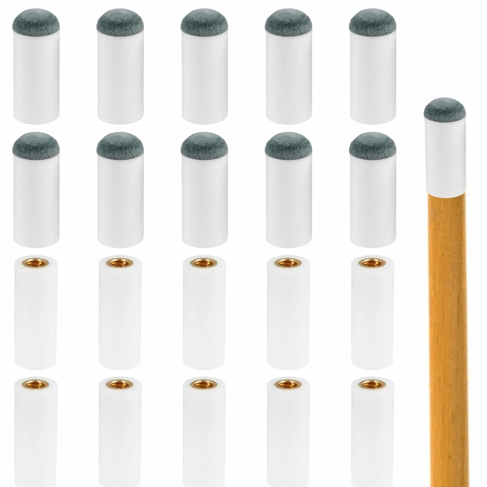 10 Puntas de Repuesto para Taco de Billar 10mm Roscadas, Accesorios Snooker,Puntas De Repuesto para Taco De Billar Profesionales