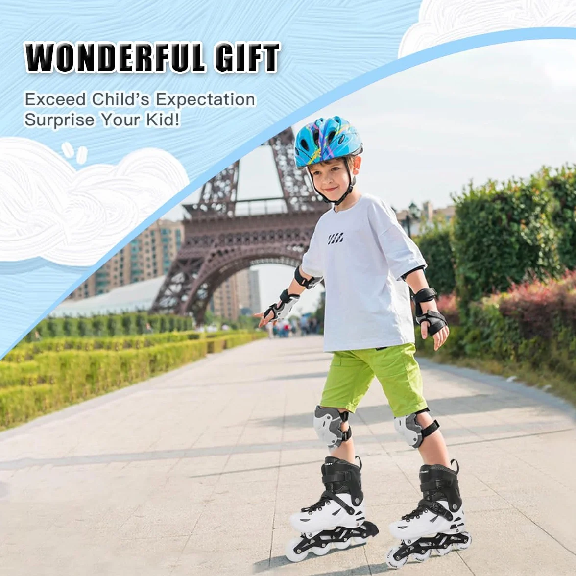 Patines en Línea para Niños/Jóvenes y Adultos, 4 tamaños Ajustables| Patines 4 Ruedas Niña para Niños para Uso en Interiores y Exteriores (S (EU 28-31))