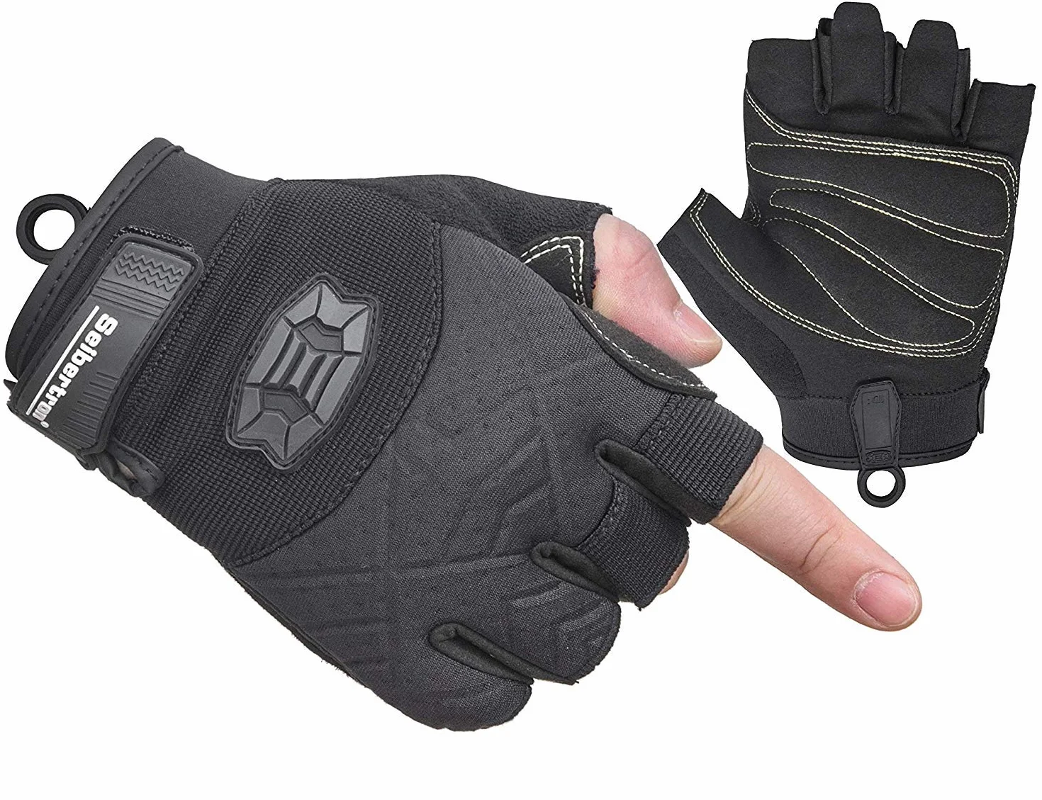 Seibertron Half Finger Padded Palm Climbing Gloves for Rock Climbing, Rescue, Outdoor Sports