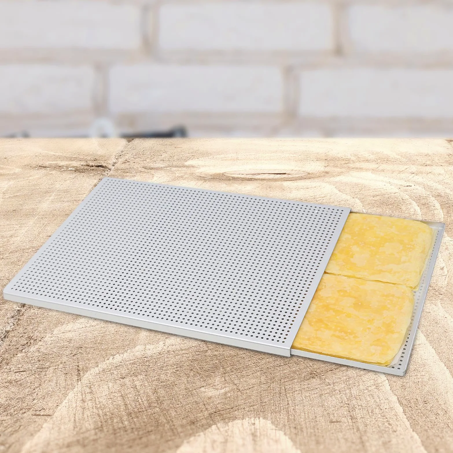 perfk Bandeja para hornear hojaldre, bandeja para hornear, plato perforado, sartén multiusos antiadherente, bandeja para hornear para postre, Espesor 1.5 mm