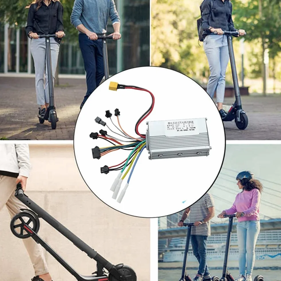 JP Controlador Motor Sin Escobillas 48V 25A + Kit Medidor Tablero 36-60V para Patinete Eléctrico