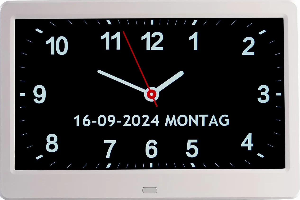Infactory Reloj Digital con Pantalla de 10 Pulgadas, Despertador, Calendario y Reproductor Multimedia
