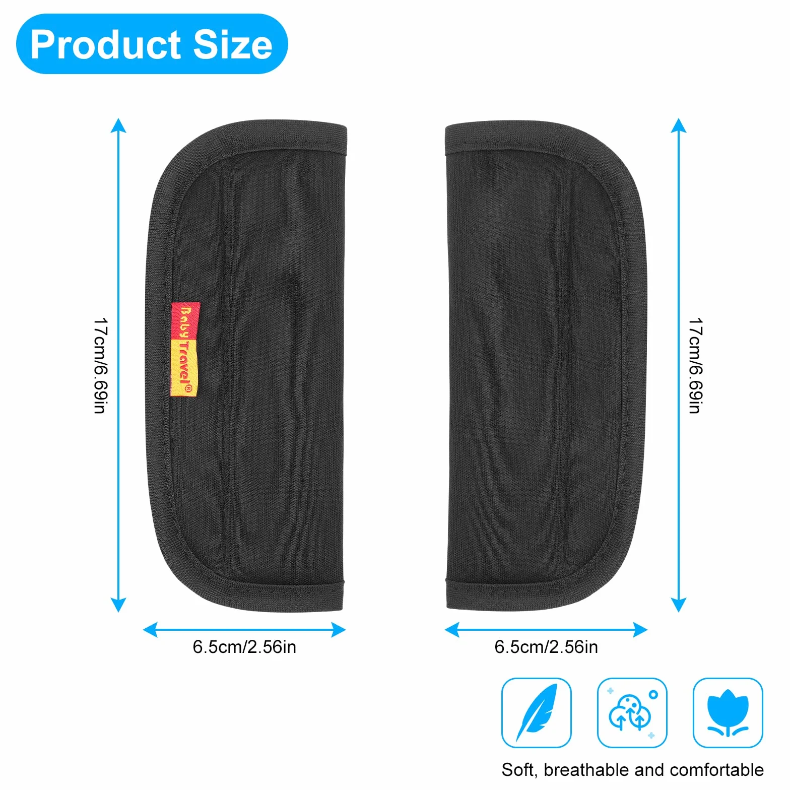 URAQT Almohadillas para Cinturón de Seguridad Niño, 2PCS Almohadillas Protectores de Coche Hombro, Suave y Transpirable Hombro Cinturón de Seguridad, Protector Cinturon Coche para Infantil (Negro)