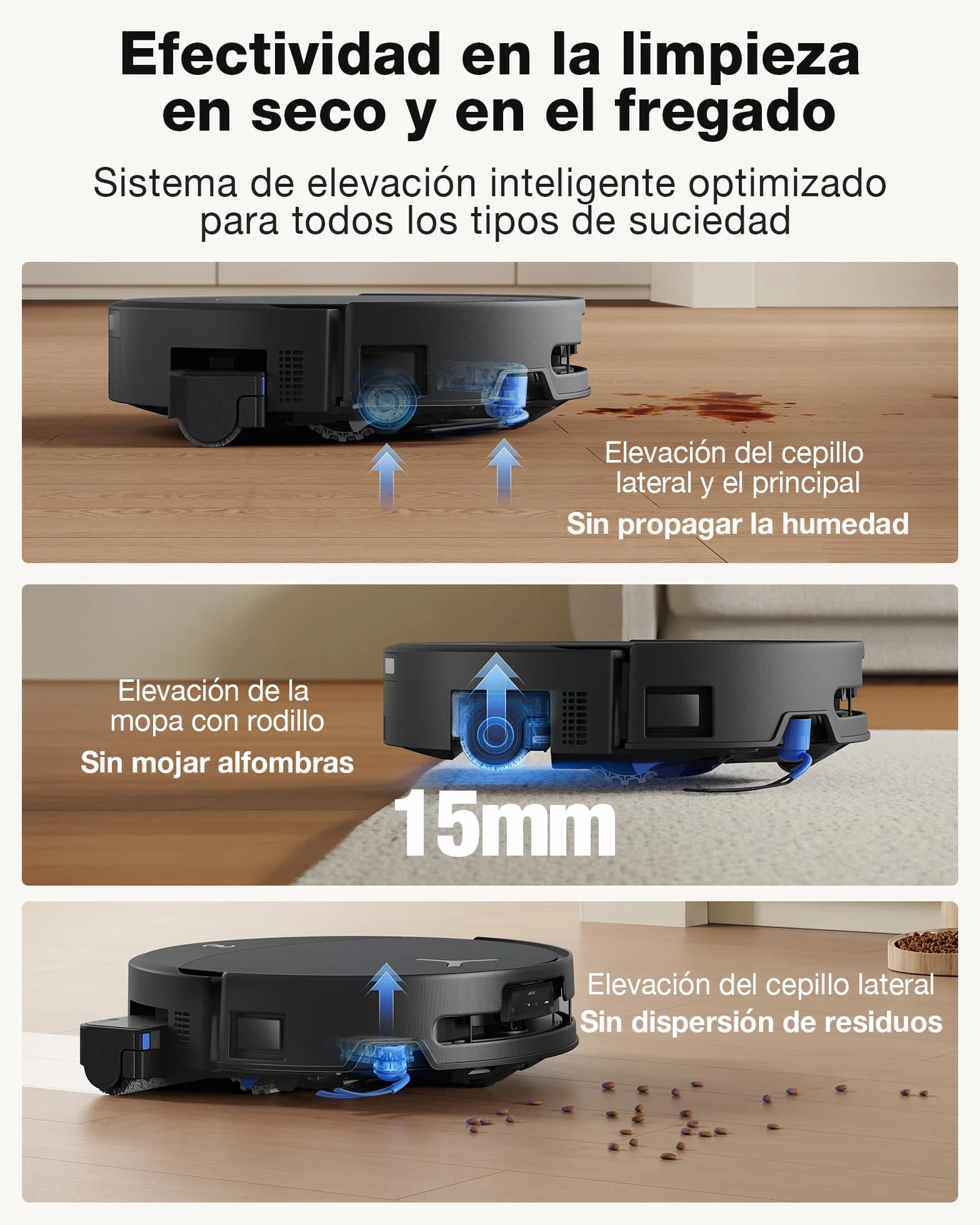 ECOVACS DEEBOT T90 Pro Omni Robot Aspirador y Mopa, 30 000 Pa, Carga PowerBoost, OZMO Roller 3.0 con Tecnología TruEdge 3.0, Aplicación Automática de la Solución de Limpieza, Agent YIKO AI, Negro