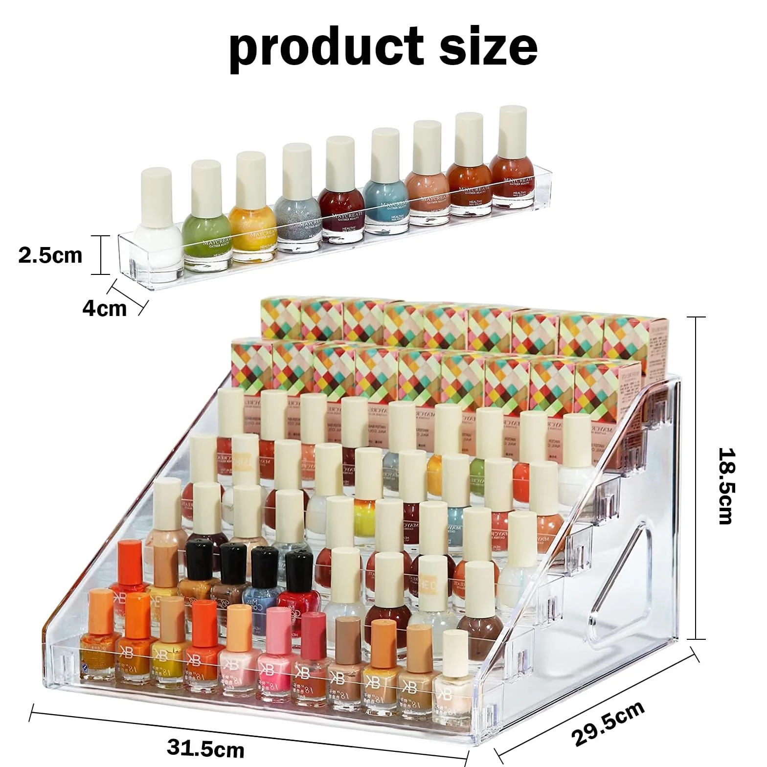 MeYuxg Almacenamiento de esmalte de uñas de 7 capas, soporte de esmalte de uñas acrílico transparente, organizador de tocador multifuncional, organizador de pintalabios, organizador de perfume,
