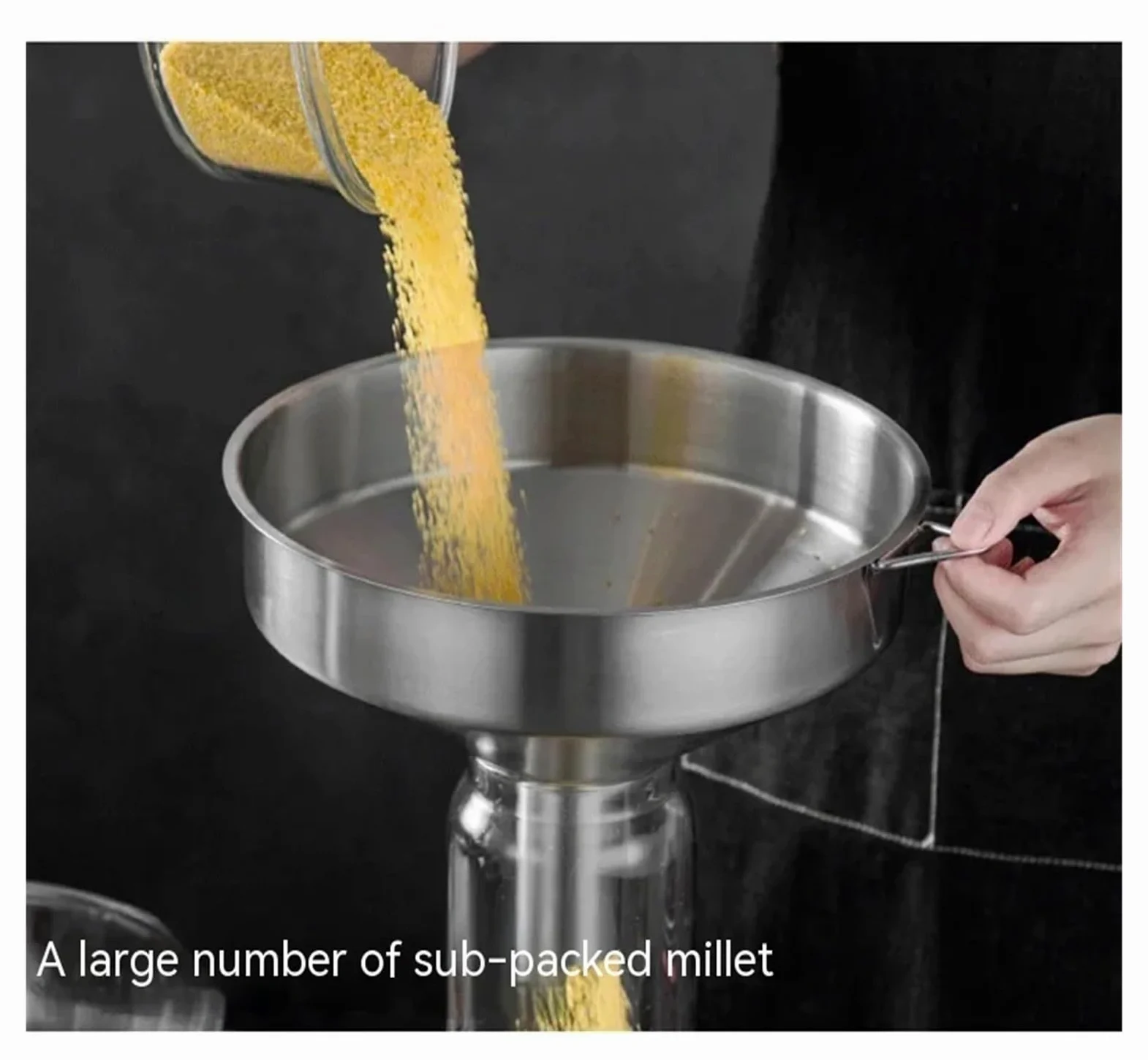 Juego de embudos de Cocina de Acero Inoxidable de Gran diámetro, de Grado Industrial y Boca Extra Ancha for Uso Comercial y doméstico.(304 24 CM)