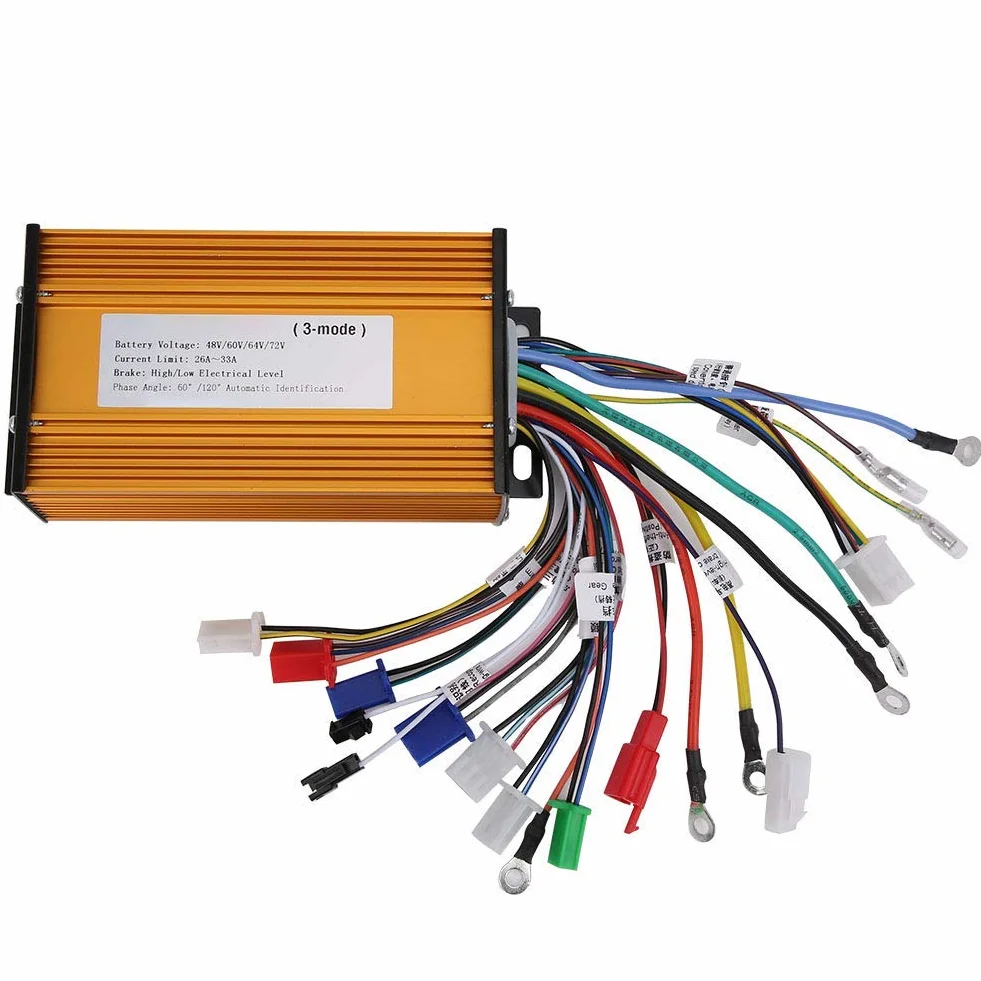 Controlador Sin Escobillas Bicicleta Eléctrica 48V-72V Universal 3 Modos 12 Tubos