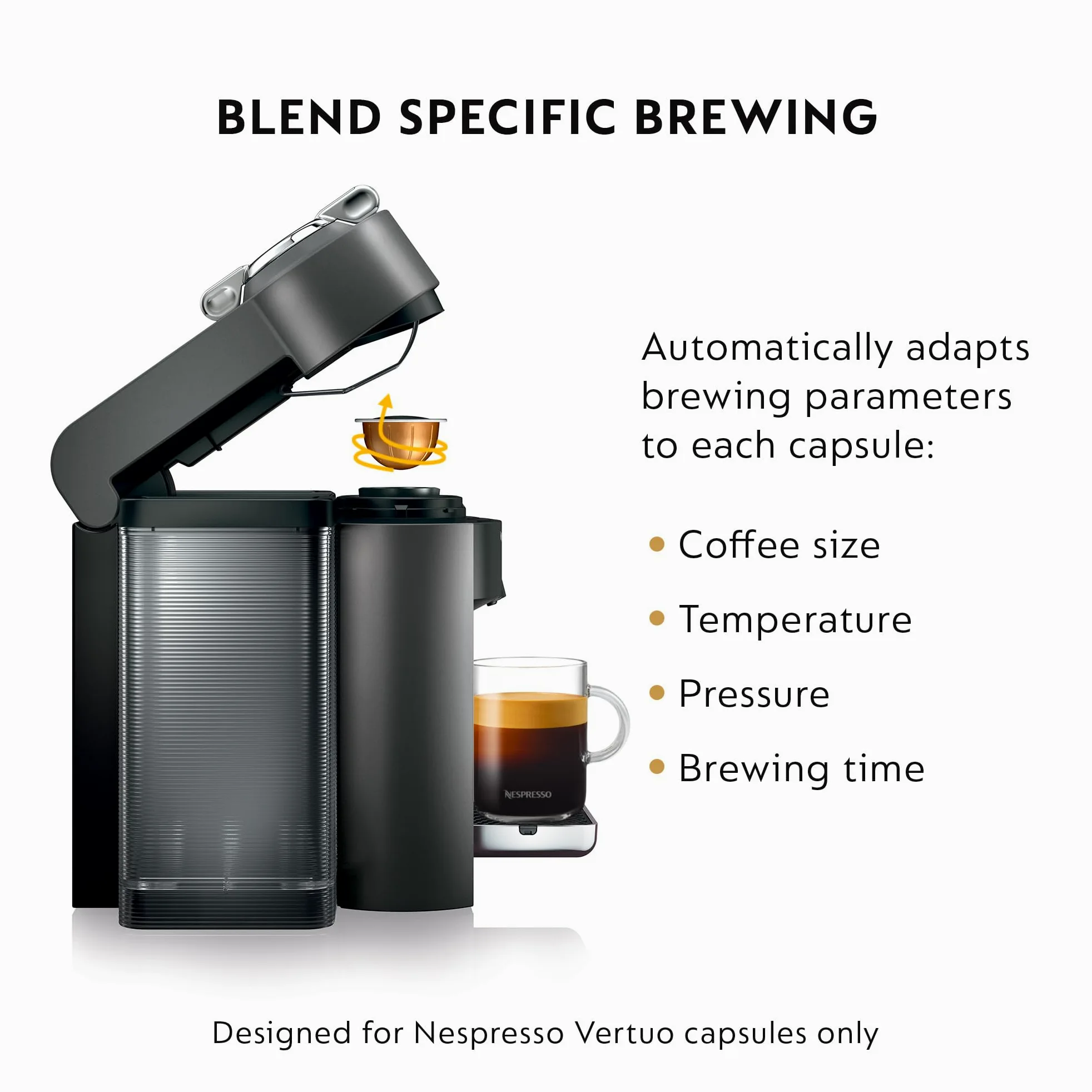 Nespresso ENV135GY Vertuo Evoluo - Máquina de café y espresso de De'Longhi, grafito y plástico