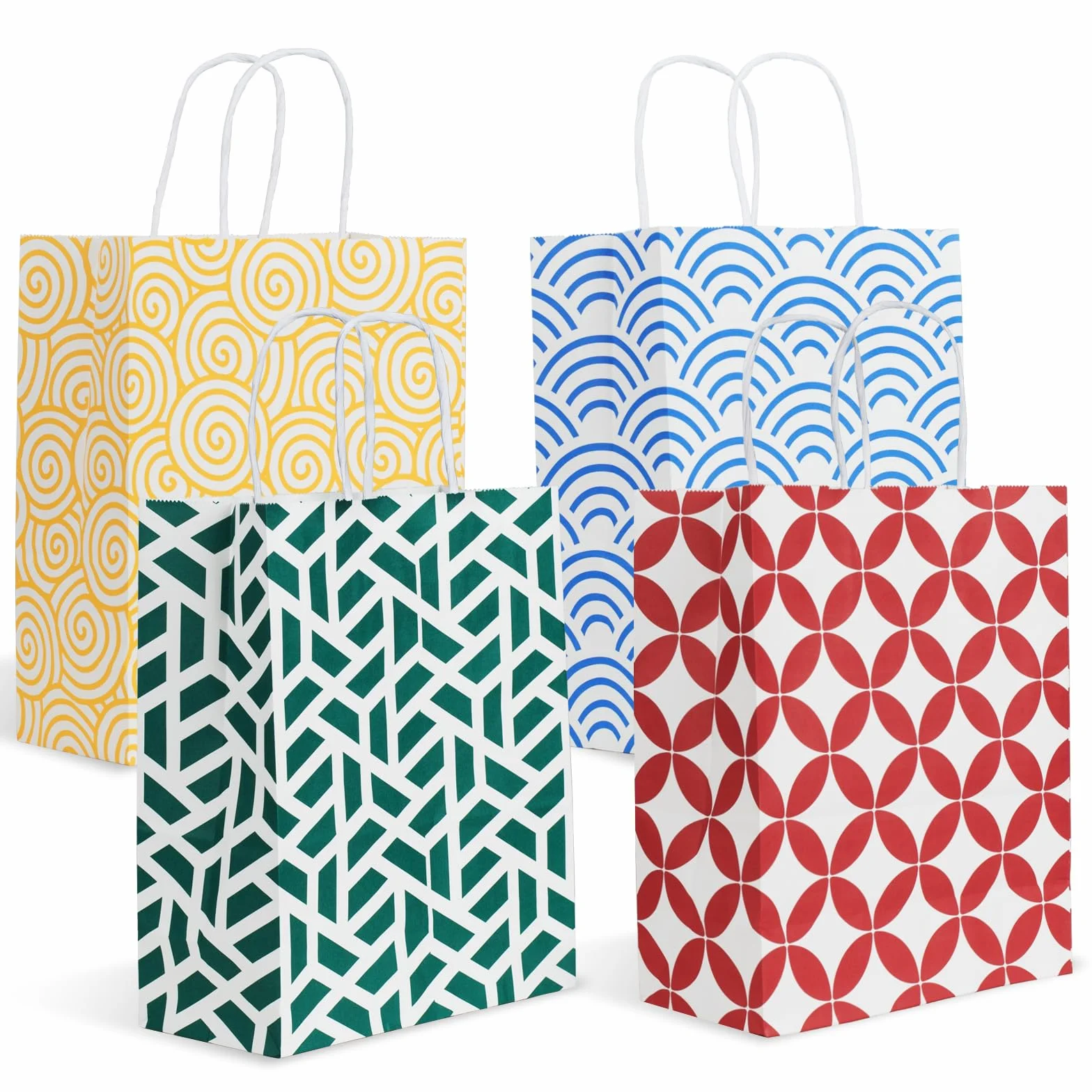 Parmedu Conjunto de Papel Regalo Colores Variados: 24 Bolsas de Regalo con Asas en Tamaño óptimo 21,5*10*26CM, Bolsas para llevar Engrosadas para Navidad, Festivales, Cumpleaños, Fiestas, Bodas, etc.