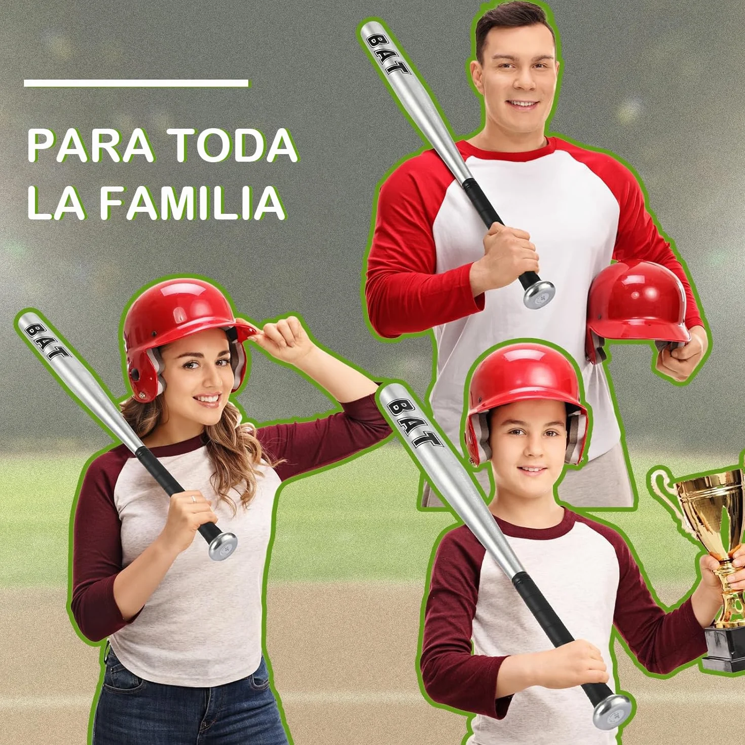 Bate de Béisbol de Aluminio Resistente y Seguro para Juego al Aire Libre y Entrenamiento