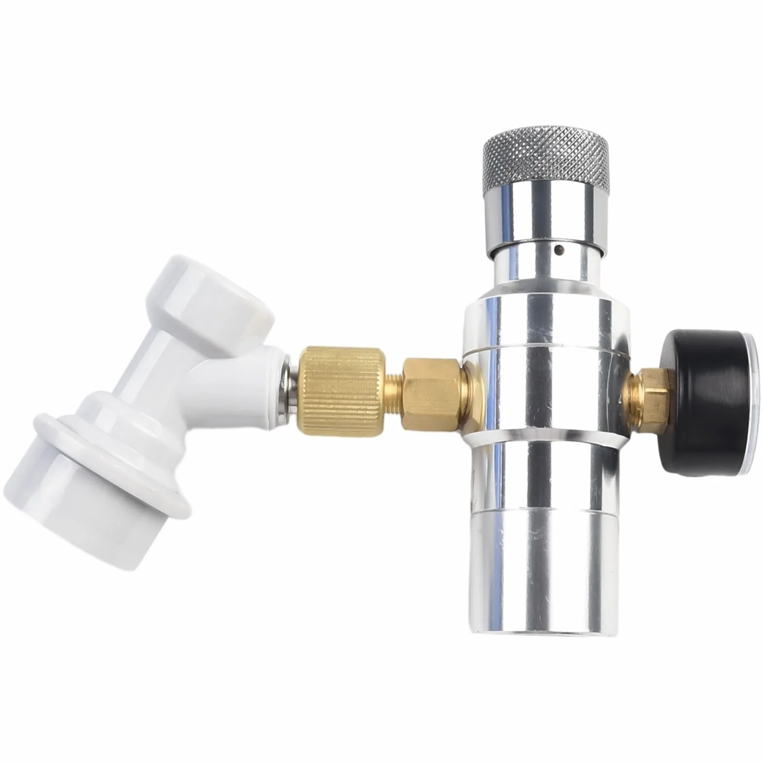 FACAIIO Barril de cerveza portátil para dispensador de carga con manómetro de 0 a 30 PSI y 3 adaptadores de rosca de 8 pulgadas de 2 L, 3.6 L, 5 L, barril Cornelius, café y kombucha