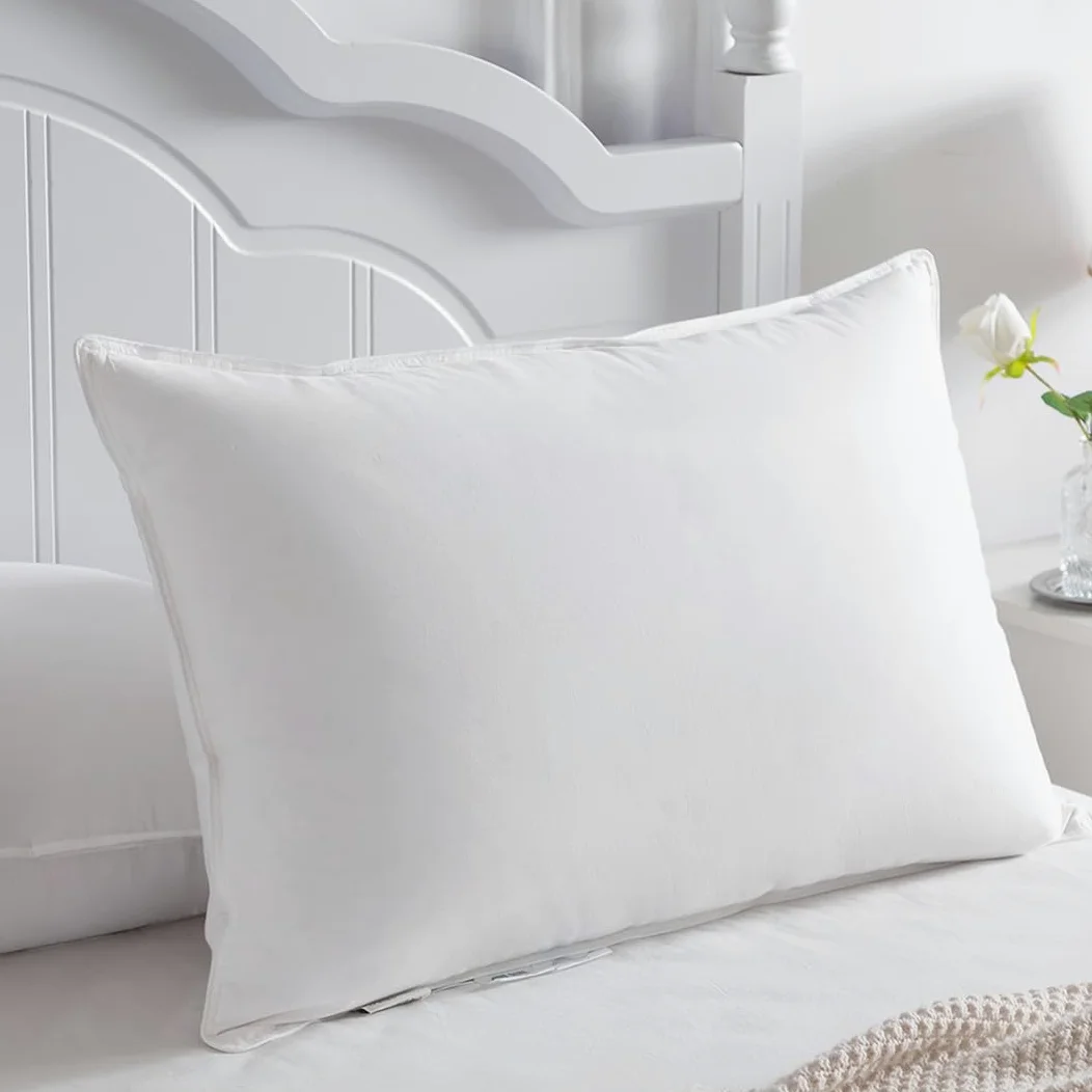 Almohada de Plumón 40x80 Almohada Plumas 40x80 cm Almohada para Dormir de Hotel de 3 Cámaras, Funda 100% Algodón y Relleno de Pluma, Certificado Ökotex (800 g, 1 Unidad)