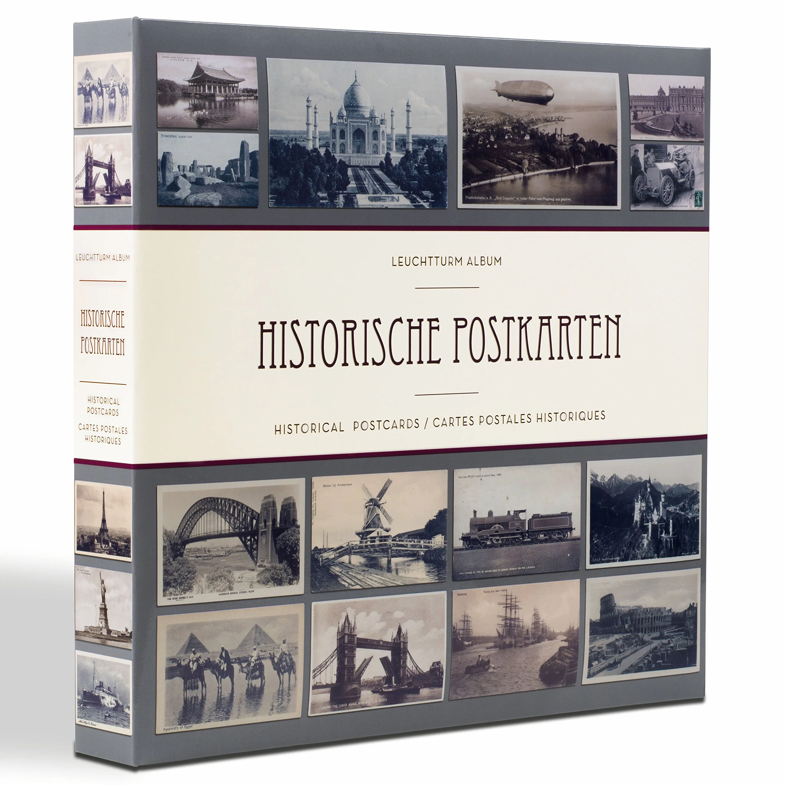 Leuchtturm 348003 Álbum de colección - Álbum de Postales para 600 Postales históricas con 50 Fundas Transparentes encuadernadas