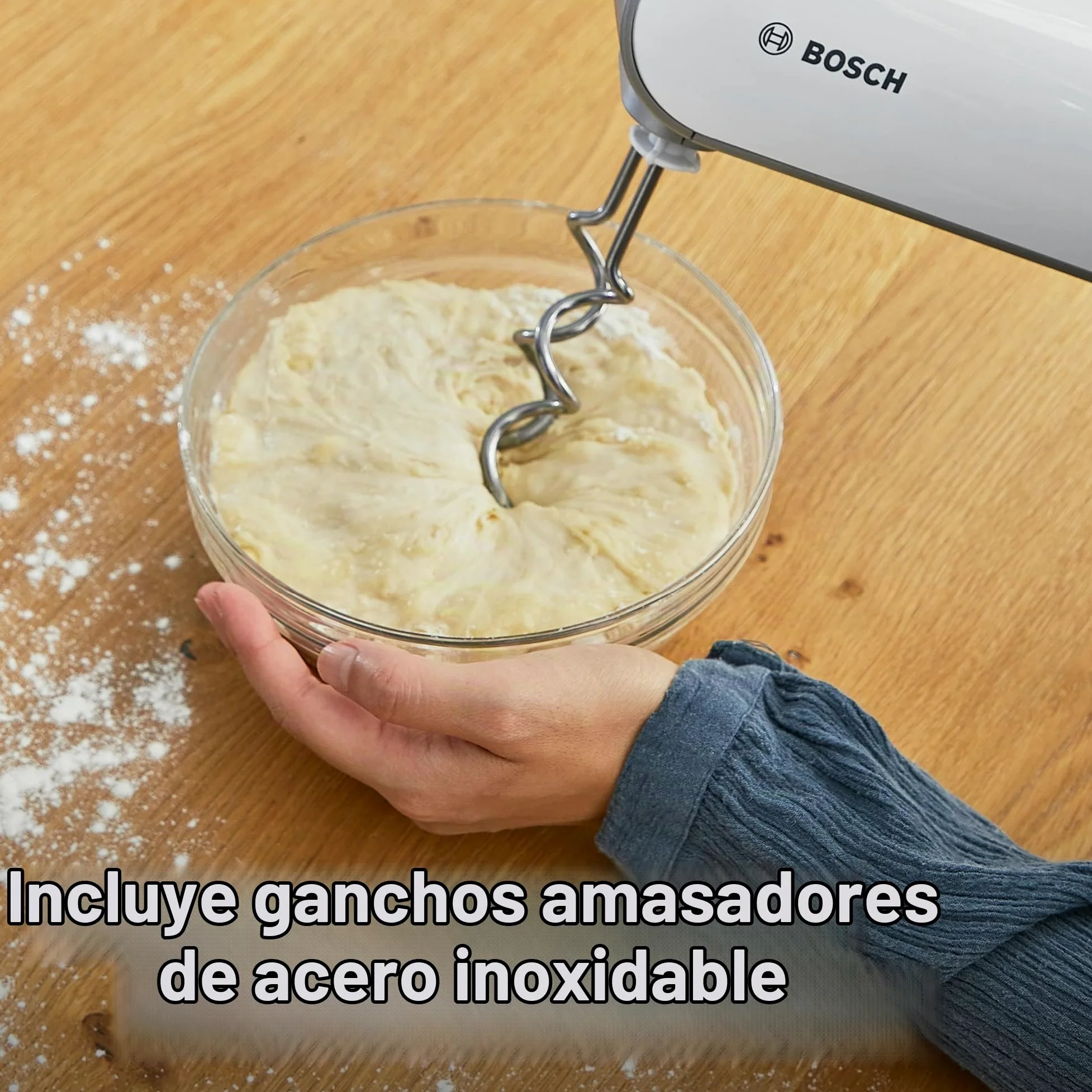 Bosch MFQ4075DE - Batidora (Batidora de mano, Plata, Blanco, Batir, Mezcla, 1,4 m, De plástico, 550 W)