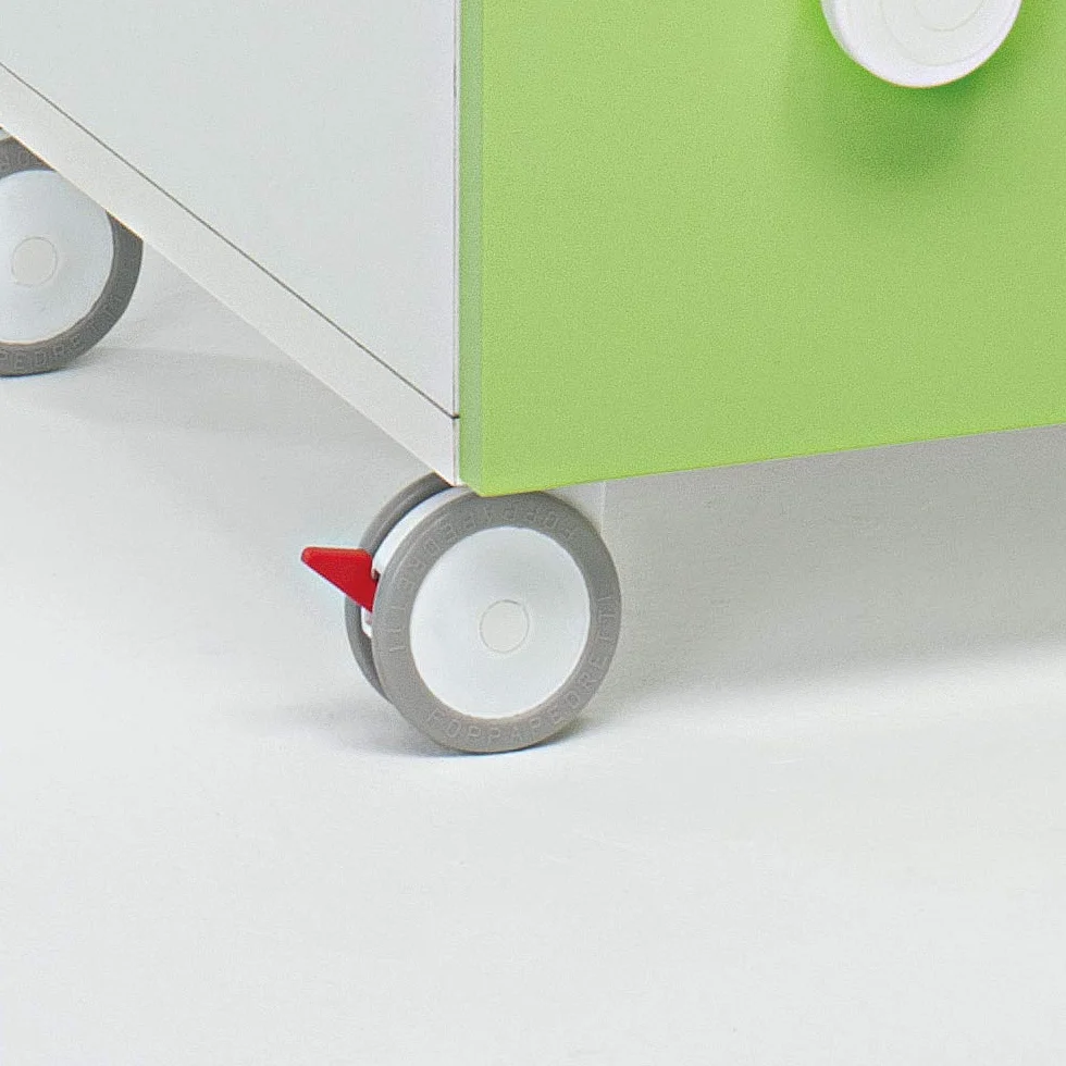 Foppapedretti 4 ruedas de nailon engomadas recambio blanco gris