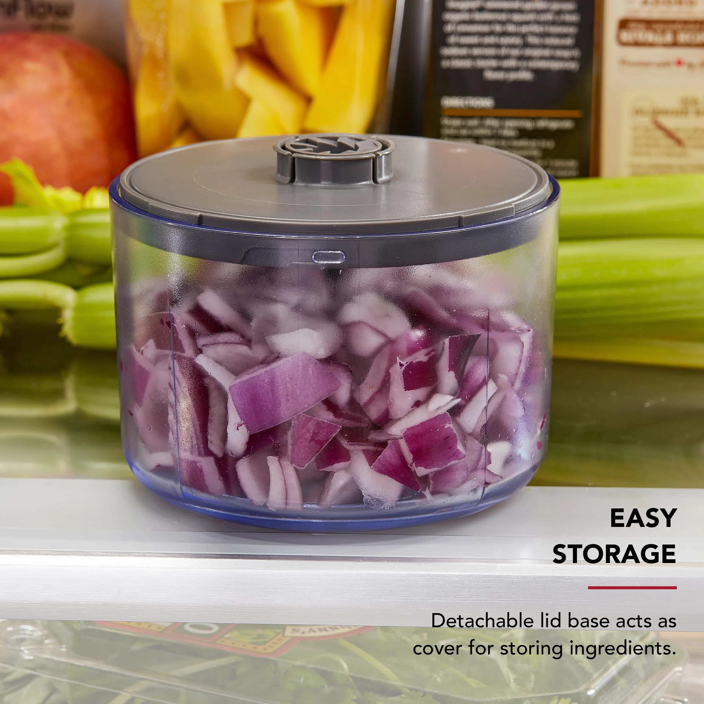 KitchenAid Picadora manual de alimentos, gris carbón, 3.8 tazas