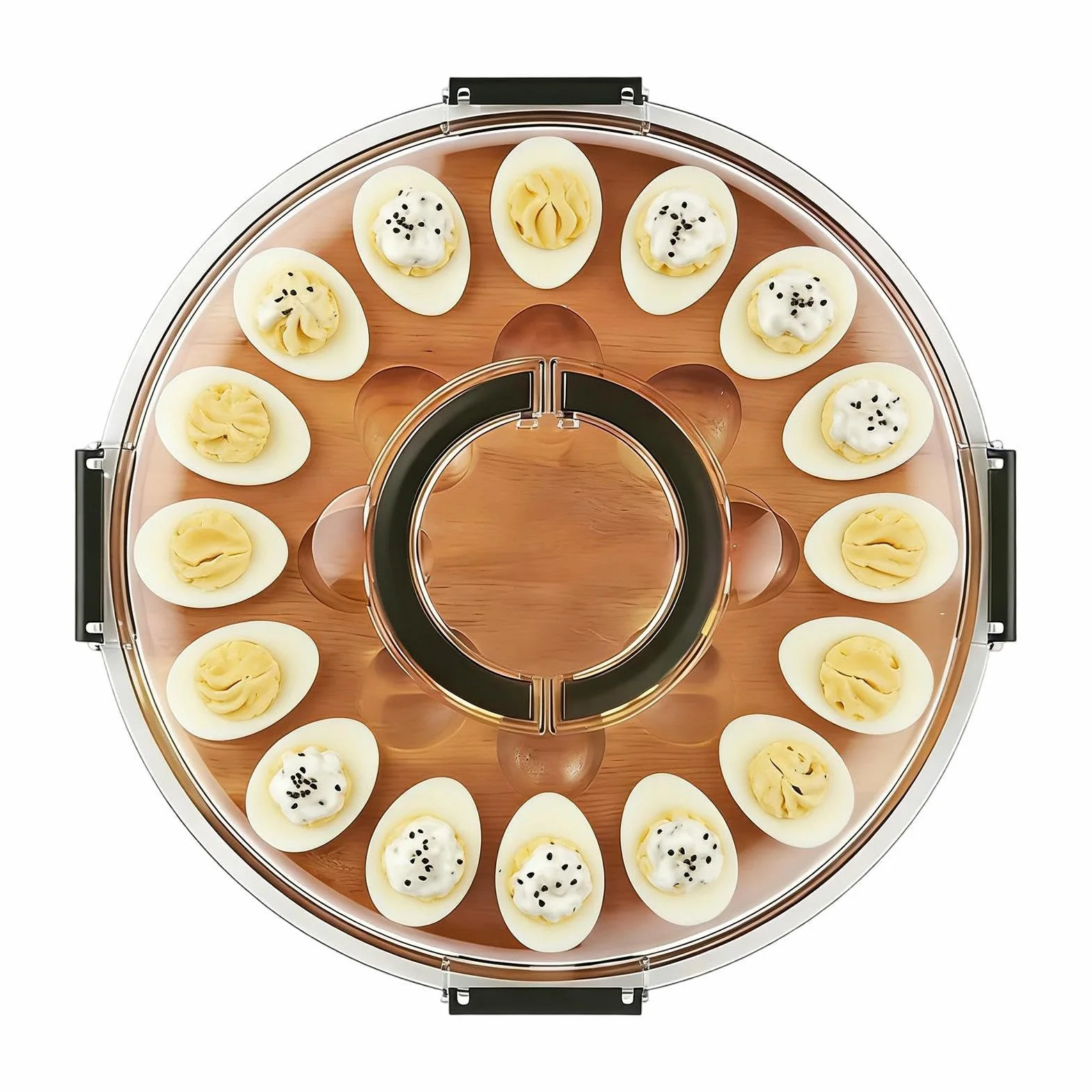 Bandeja Para Huevos Rellenos Bandeja Con 24 Ranuras Y Tapa | Soporte Para Huevos Rellenos Para Cena De Pascua Y Acción De Gracias Celebraciones Buffet Y Aperitivos En Casa
