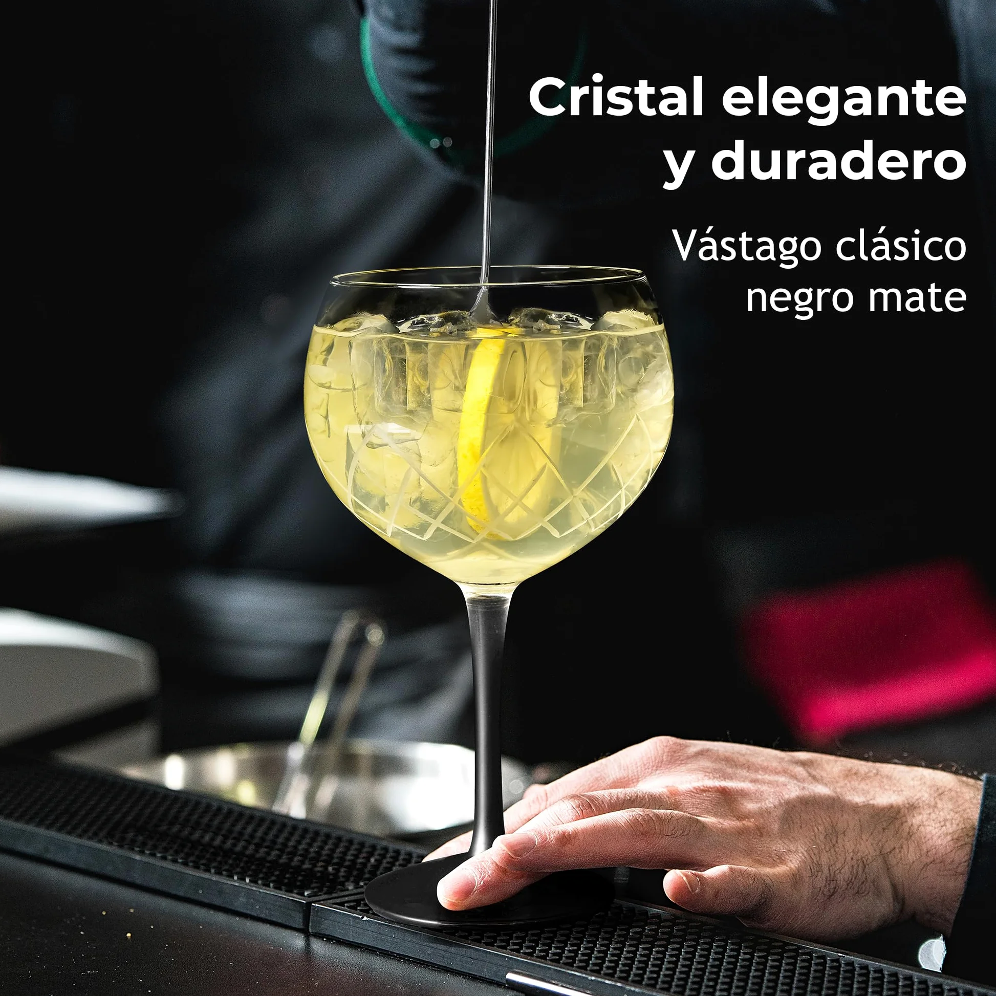 MIAMIO - set de 2 copas de ginebra 650 ml Crystaluna para cocina | Copas de ginebra para gin tonic y cócteles, 650 ml, Crystaluna. Diseño moderno y práctico para la cocina y el día a día.