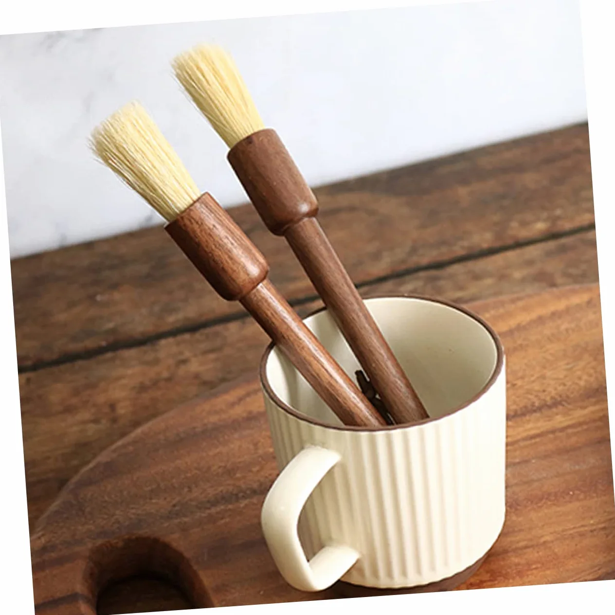 4 Piezas Cepillo de limpieza para cafeteras cepillo de máquina de detalle cafeteras expreso Cafe molido café cepillo de limpieza con mango de madera concentrarse
