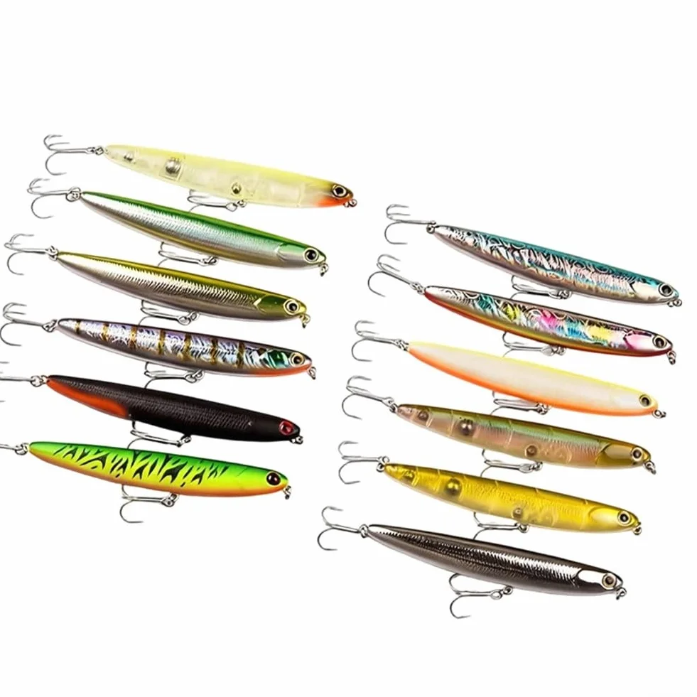Cebo flotante 11 cm 13 g con sonajeros integrados para pesca lubina lucio ABS
