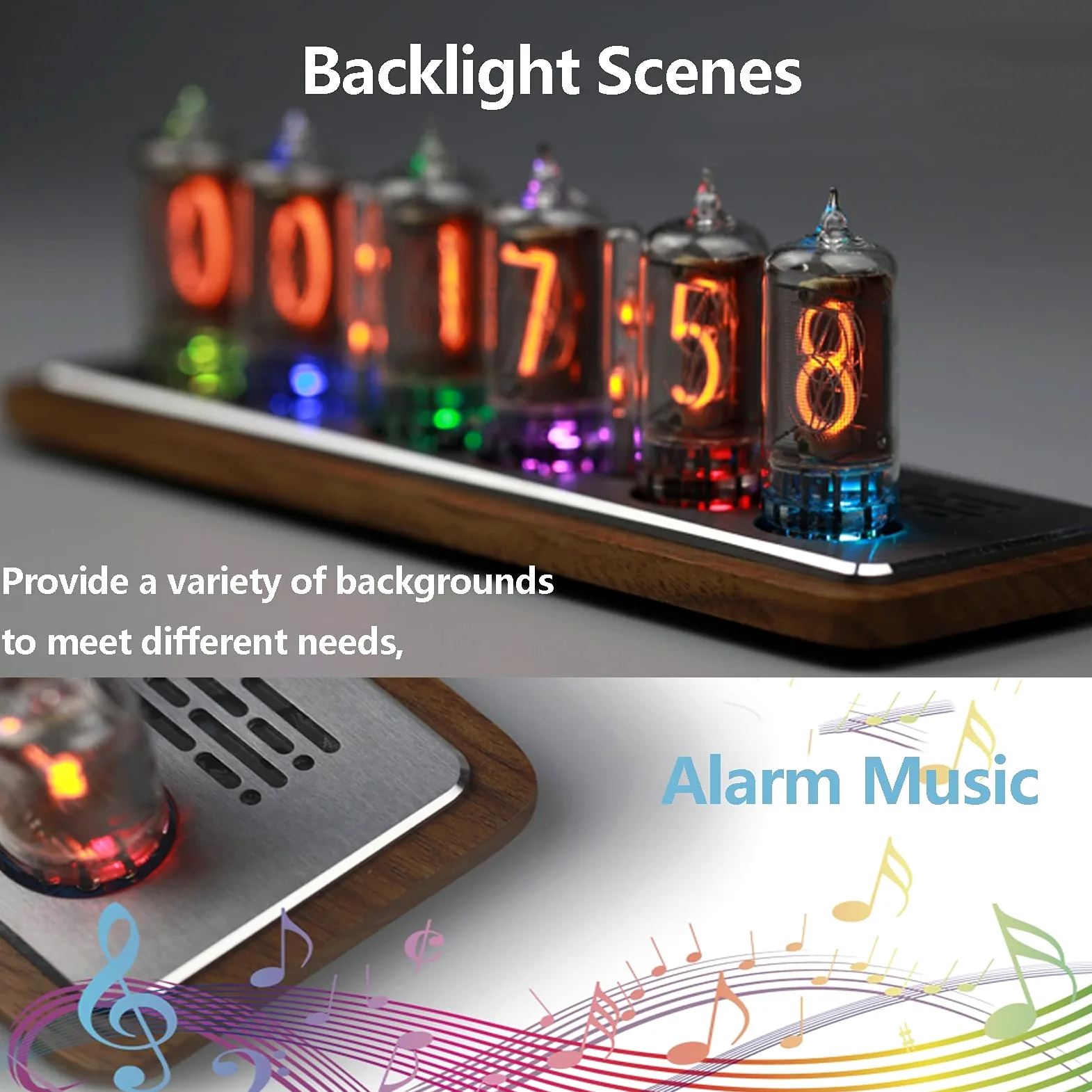 Regalos Personalizados, Reloj Digital LED, Relojes de Escritorio, Kit de Reloj Nixie con Brillo Que Ajusta automáticamente el Control Remoto, Reloj Despertador con bombil