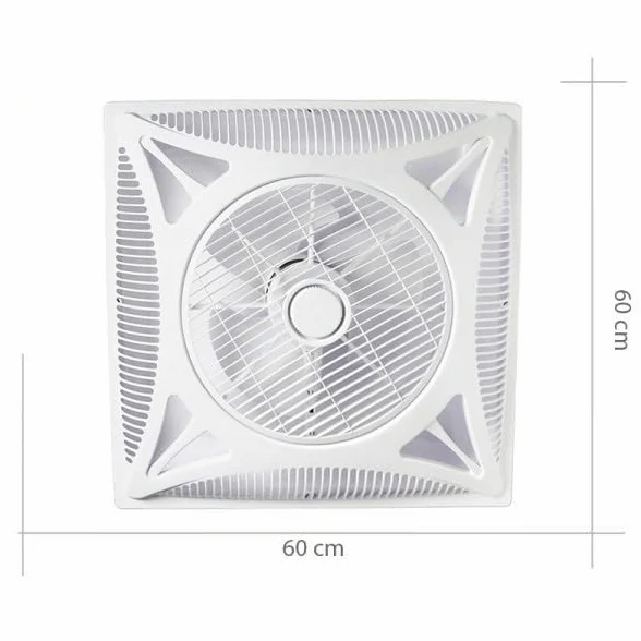 Bilake Ventilador de Techo Cuadrado 60x60 Blanco | Empotrable para Falso Techo y Panel Desmontable | Con Mando a Distancia | 3 Velocidades | Motor AC | Rejilla Orientable | Silencioso (Sin Luz)
