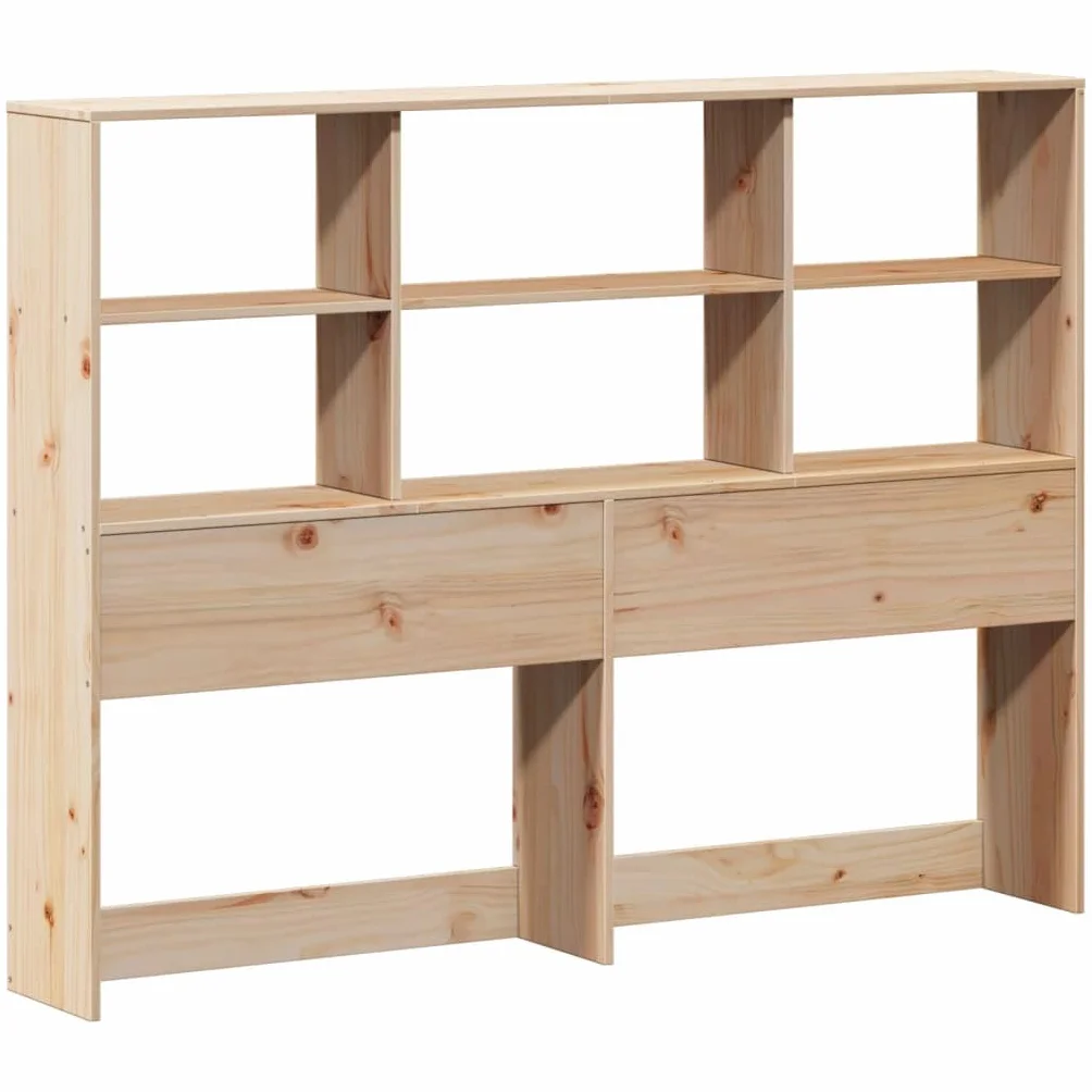 vidaXL Cabecero de Cama con almacenaje Madera Maciza de Pino 120 cm, cabecero de Cama, cabecero de Madera Maciza, cabecero con Compartimentos