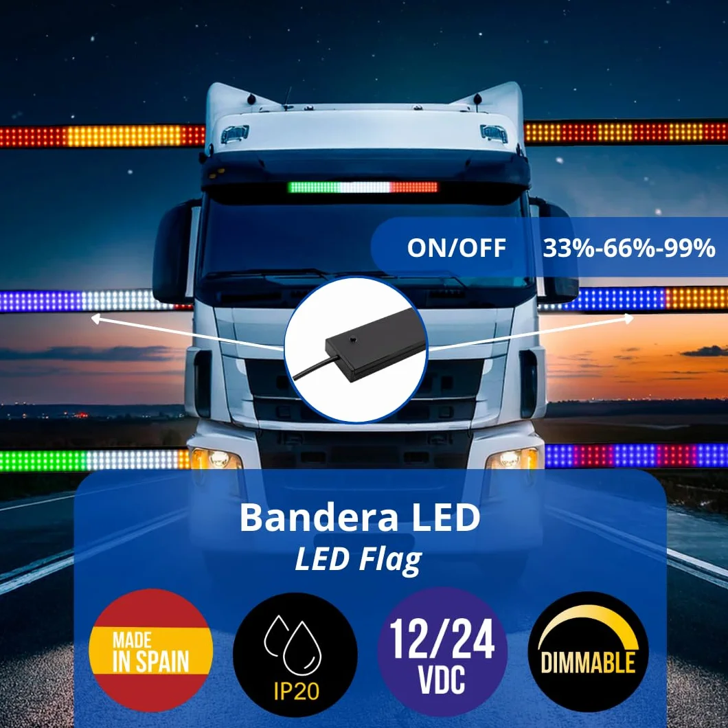 Boel-Tronic Bandera LED 12-24V 144 LED para Vehiculo Camion