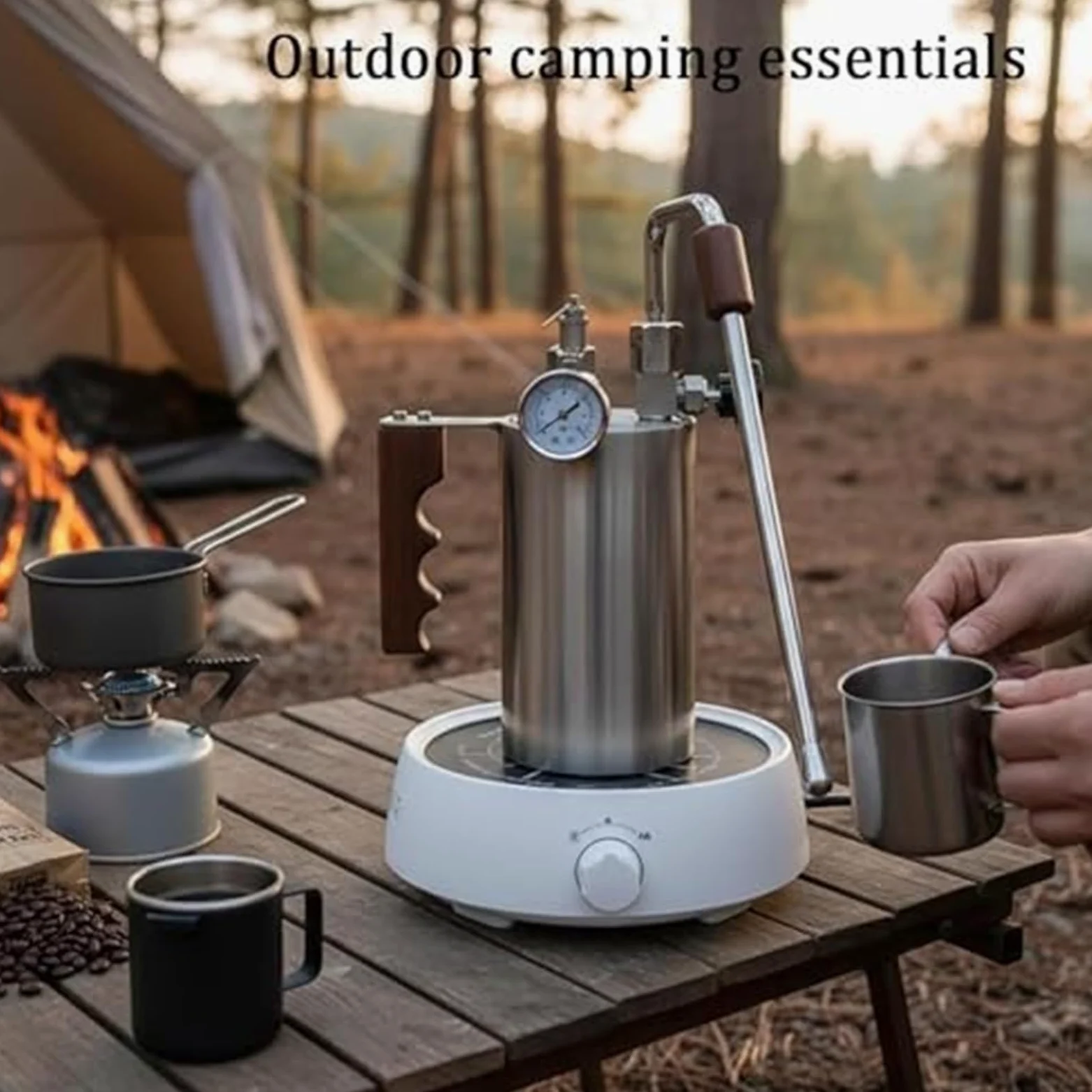 Espumador de leche de café, máquina eléctrica de espuma de 100 a 500 ml, boquilla de 3 agujeros máximo de 4 bares, espuma calentable para latte, capuchino, chocolate caliente