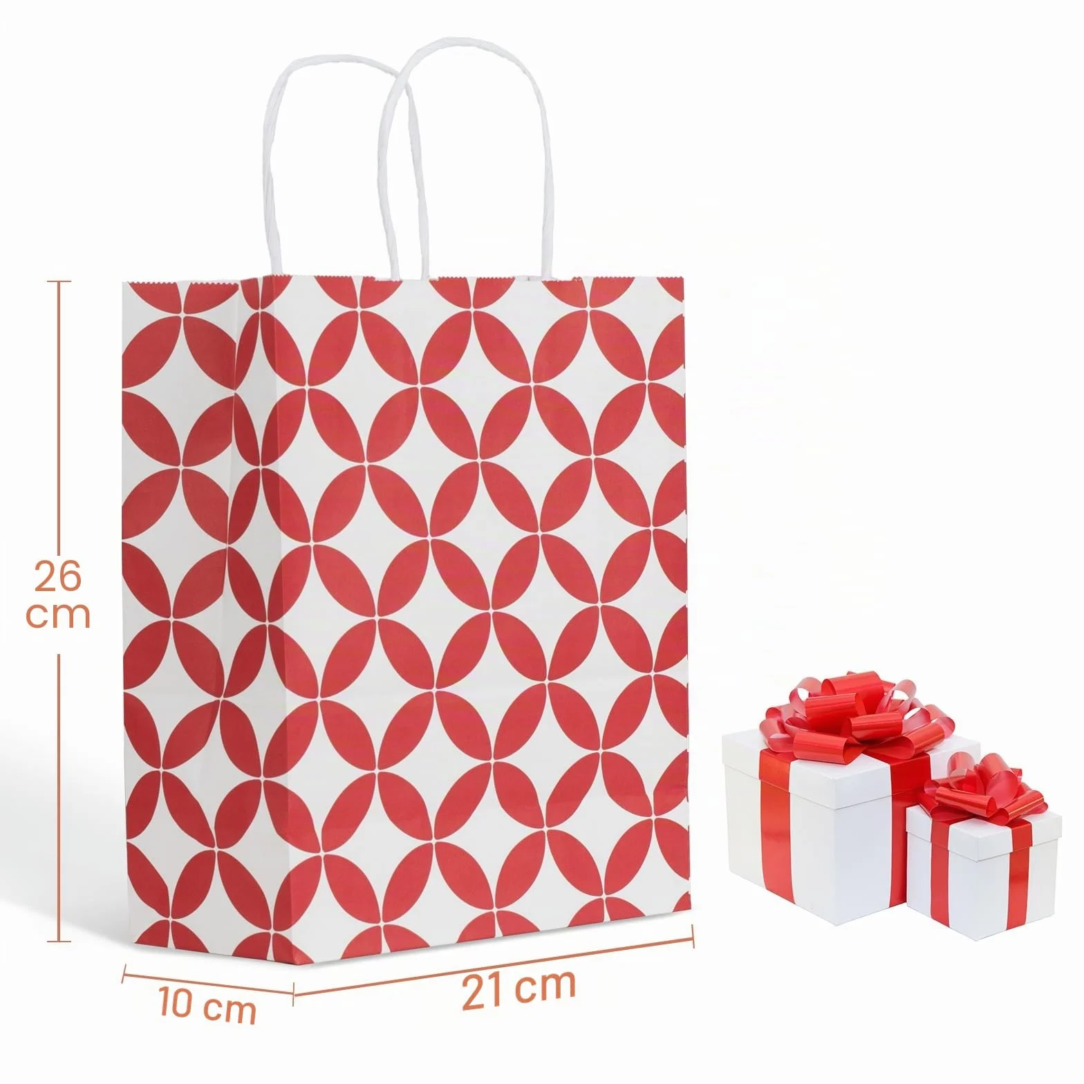 Parmedu Conjunto de Papel Regalo Colores Variados: 24 Bolsas de Regalo con Asas en Tamaño óptimo 21,5*10*26CM, Bolsas para llevar Engrosadas para Navidad, Festivales, Cumpleaños, Fiestas, Bodas, etc.