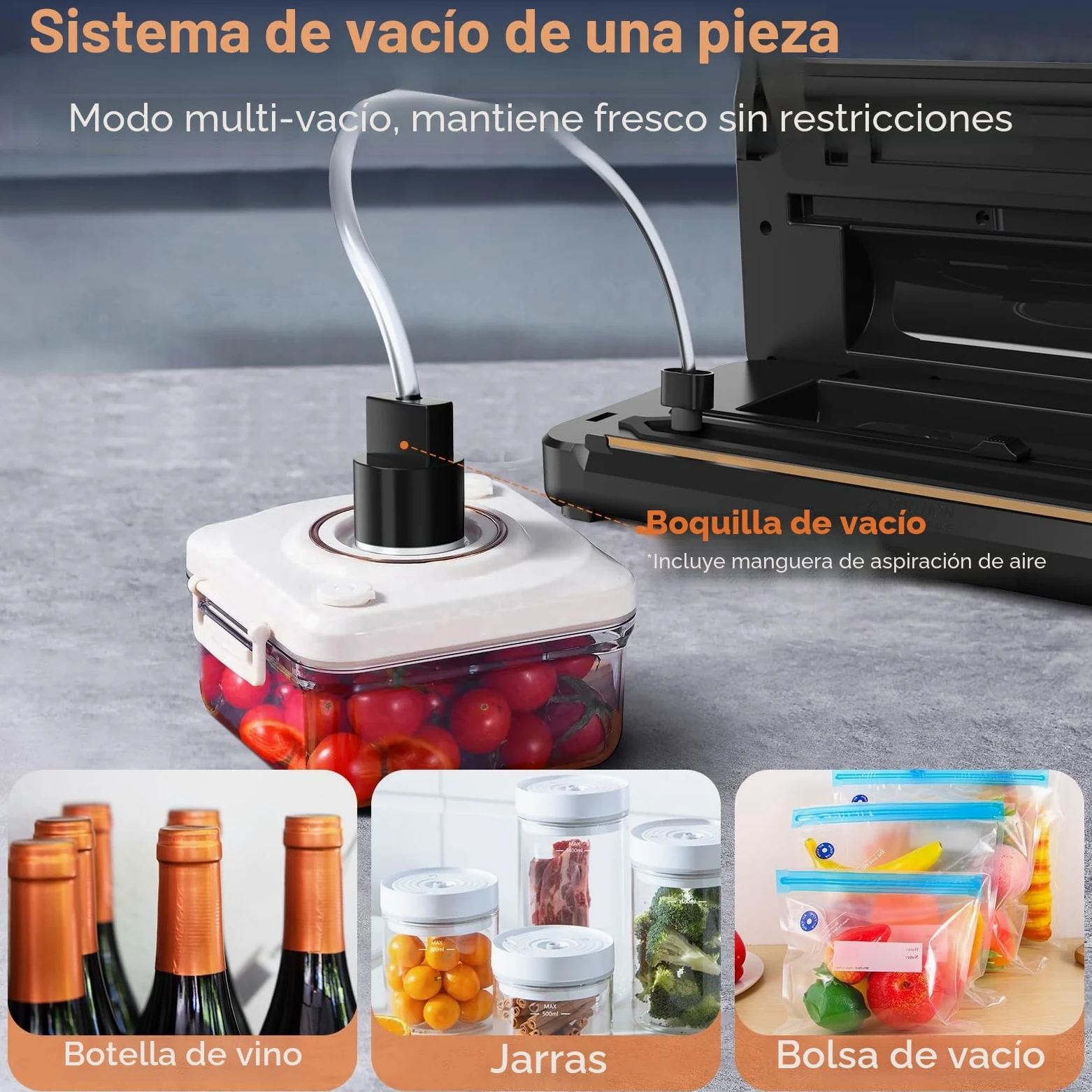 Envasadora al Vacio, 80KPA Domestica 8-EN-1 Maquina Envasar al Vacío Profesional Modos de Alimentos Seco y húmedos, 2 con bolsa enrollable 11 bolsas de vacío y cortador integrad