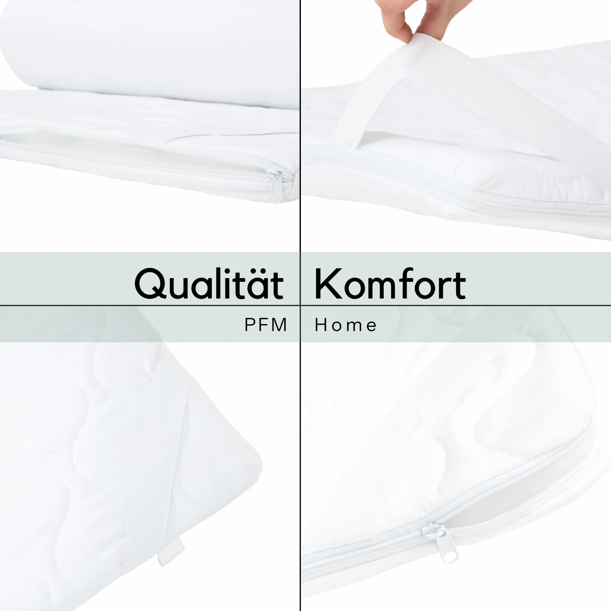 Topper para colchón de 180 x 190 cm - de espuma elástica Ergo - Con funda de microfibra extraíble y antialérgica - Innovadora tecnología FüllPro+