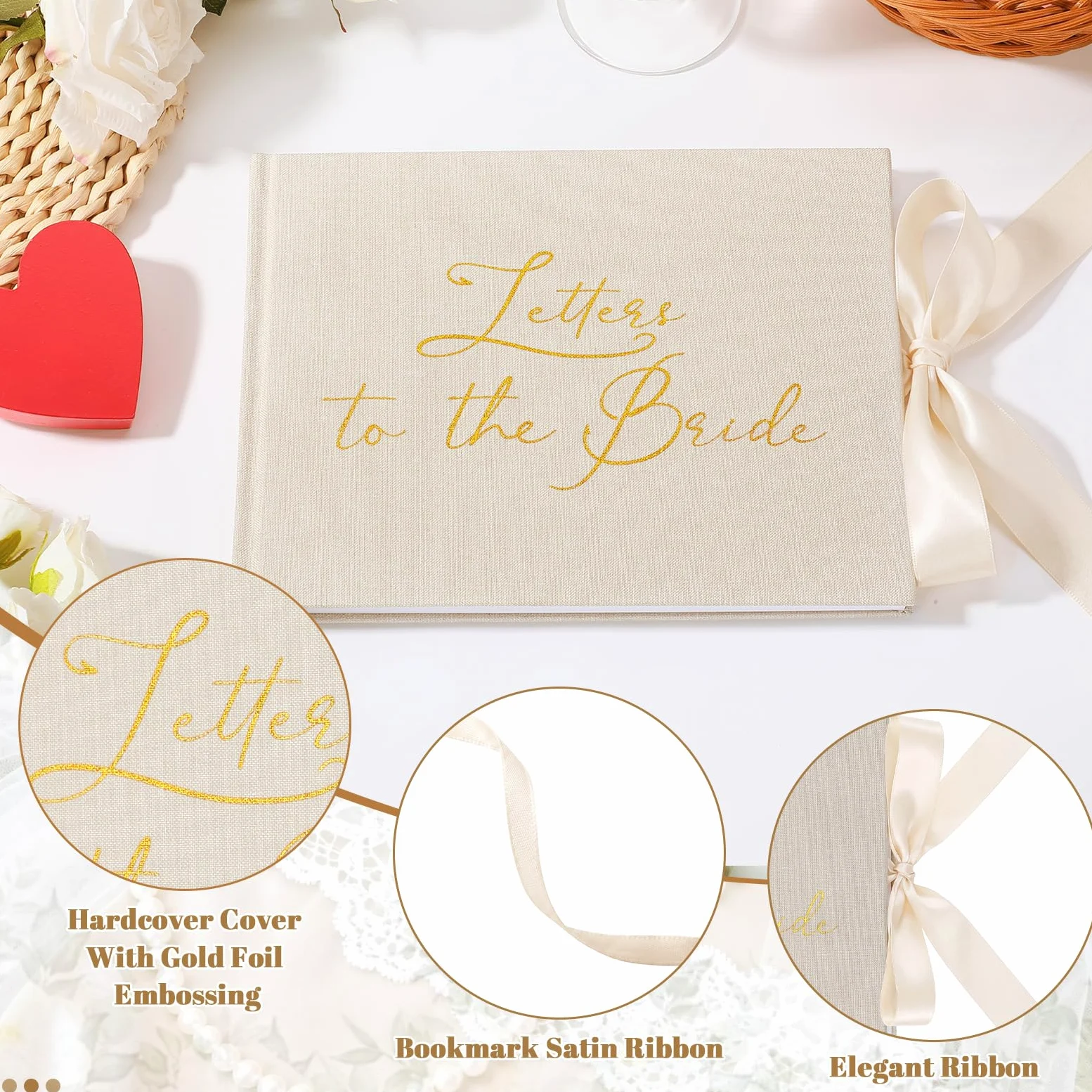 Álbum de firmas de boda 21.6 x 17.8 cm libro de invitados recuerdos