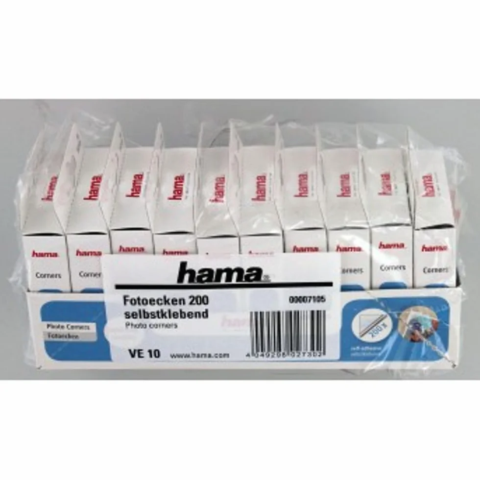 Hama Adhesivo en Puntos Doble Cara ángulos para Fotos, Color Transparente, 1 Unidad