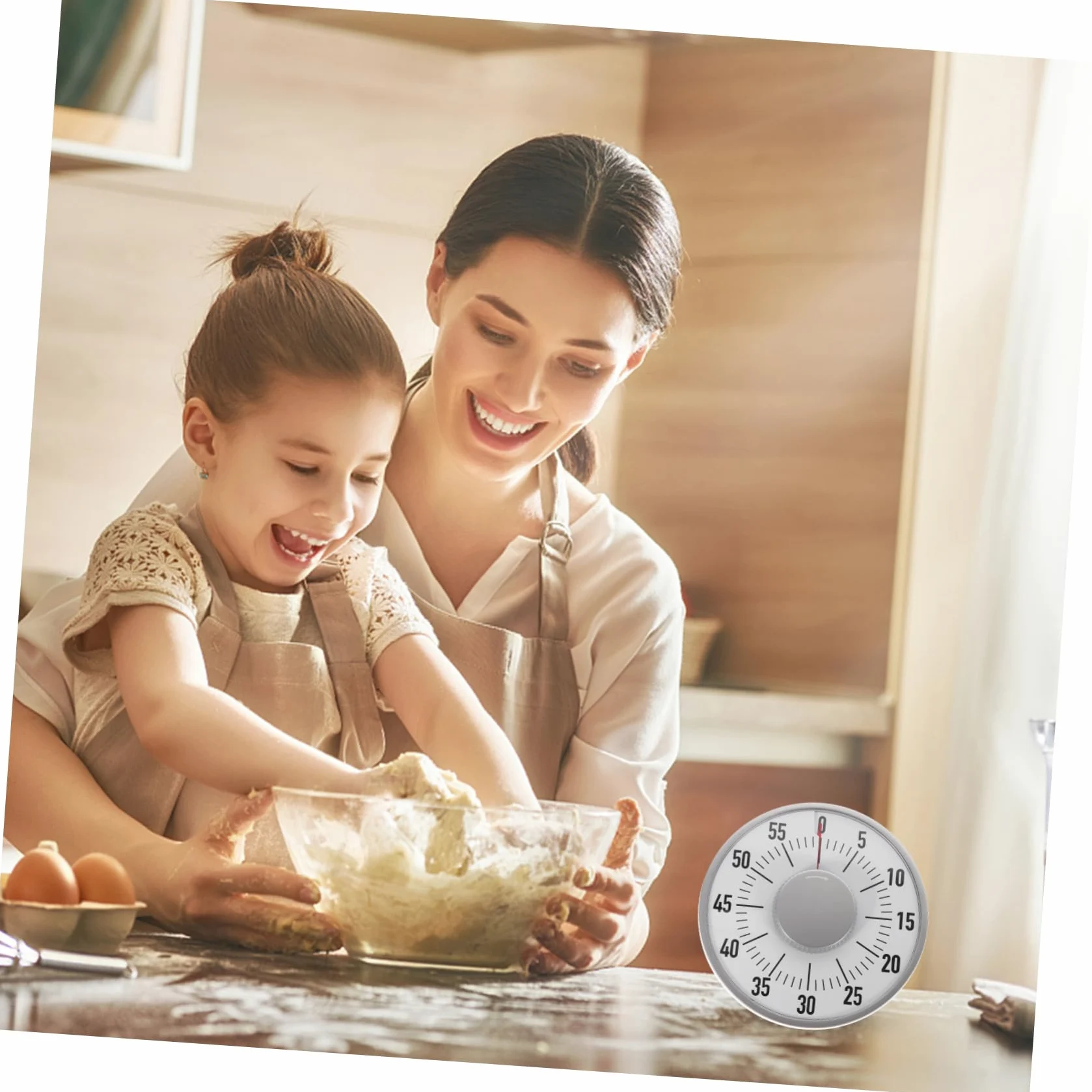 ULTECHNOVO Temporizador Mecánico Cuerpo de Abs Blanco de Cocina y Estudio, Cuenta Regresiva Alarma Adecuado para Cocinar, Hornear y Ejercicios