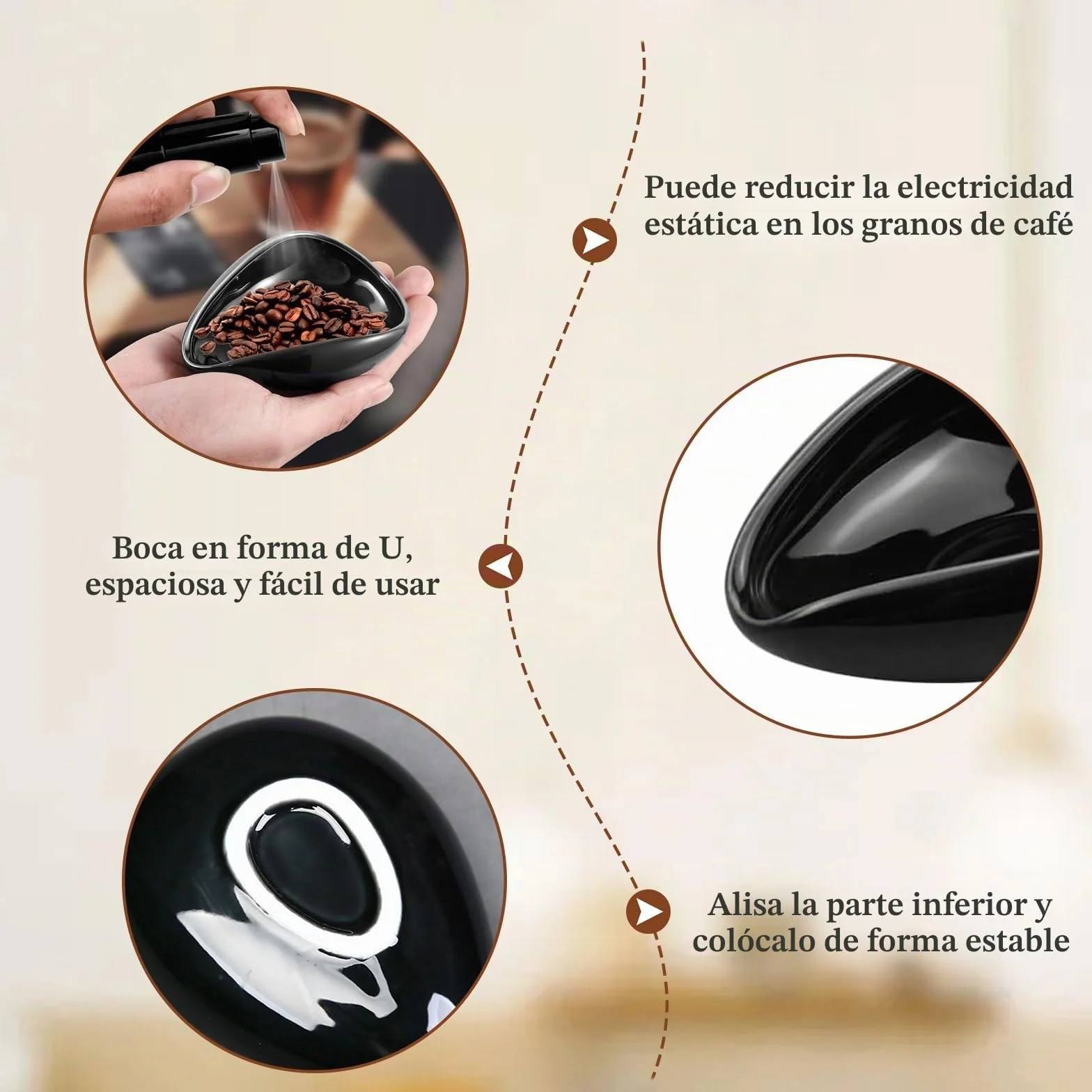 2 Piezas Taza Dosificadora de Granos de Café Accesorios de Café Accesorios de Barra de Cerámica Recipiente Dosificador de Cerámica/Bandeja Medidora de Dosis Unica Regalo Para Amantes del Café