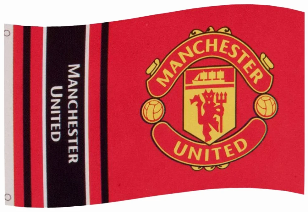 Manchester United Wordmark Crest Flag Banderines Multicolor Talla Única