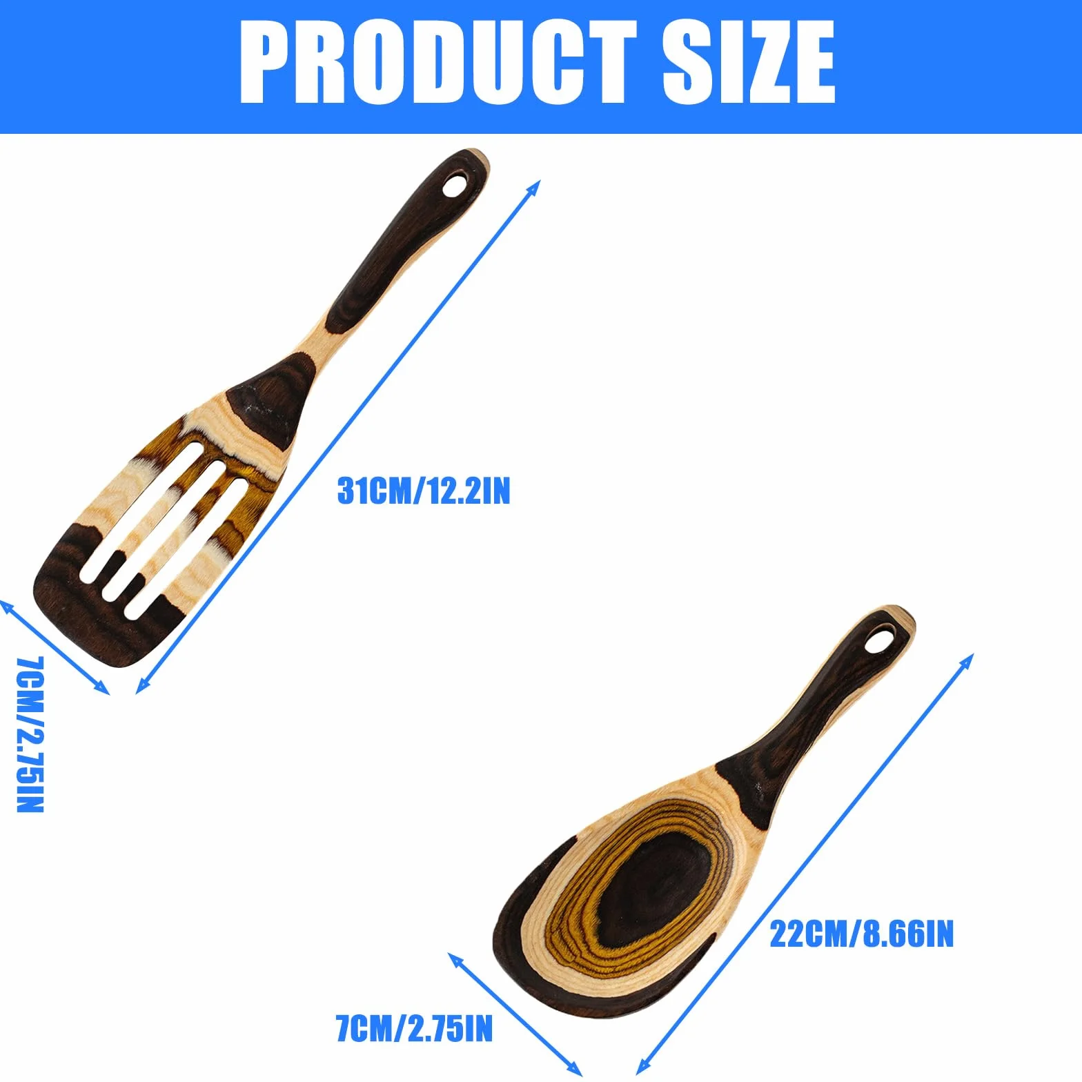 Cuchara de madera de colores degradados Cucharón de sopa antiadherente Pastas Espátula Utensilios para regalar y mejorar la cocina Cuchara de cocina de madera estética