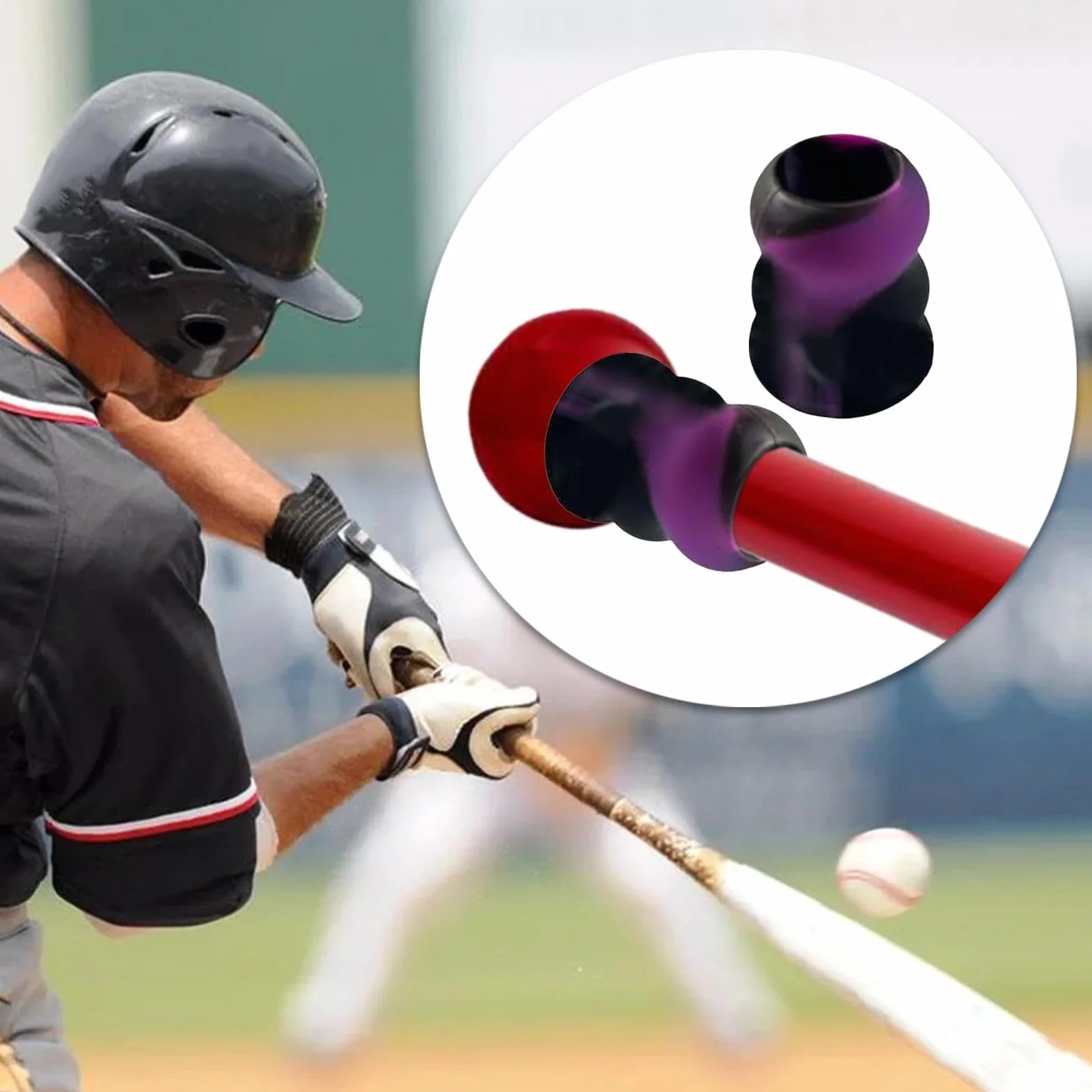 Bate de béisbol con agarre antideslizante de silicona, cubierta de mango deportivo