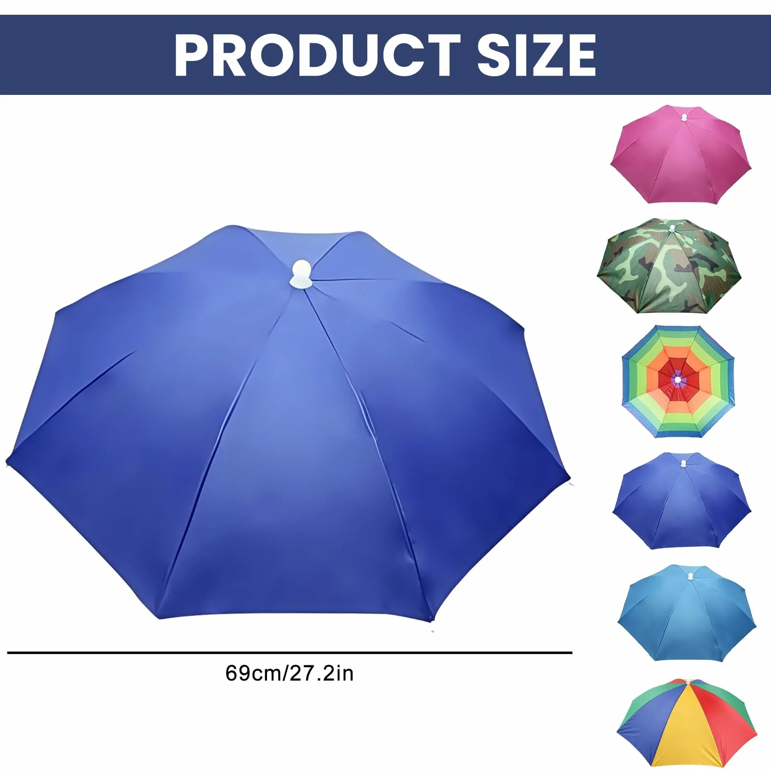 Sombreros para paraguas plegables 52 cm UV 360° adultos niños playa golf senderismo