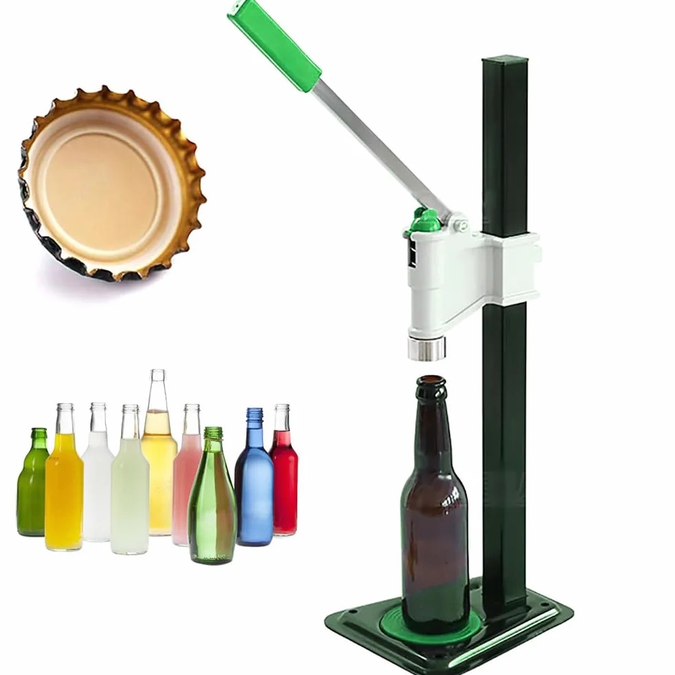 Taponadora Manual de Botellas de Banco, máquina taponadora de Cerveza Manual de 26 mm y 29 mm, con Base Antideslizante, taponadora de Botellas de Cerveza de Altura Ajustable