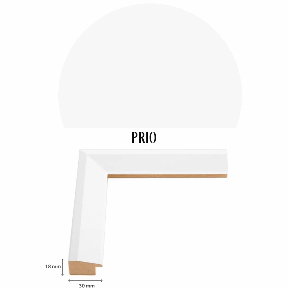 PRIO - Lámina decorativa (61 x 91 cm, con marco de fotos, color blanco mate)