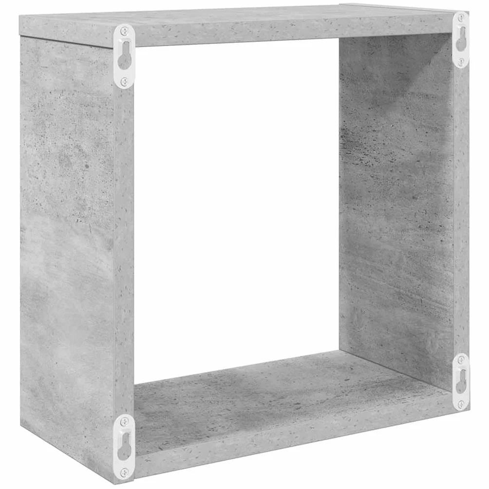 vidaXL 2X Estante Cubo Pared Estantería Colgante CD Libros Coleccionables Fotos Premios Adornos Decoración Librerías Hogar Gris Hormigón 30x15x30 cm