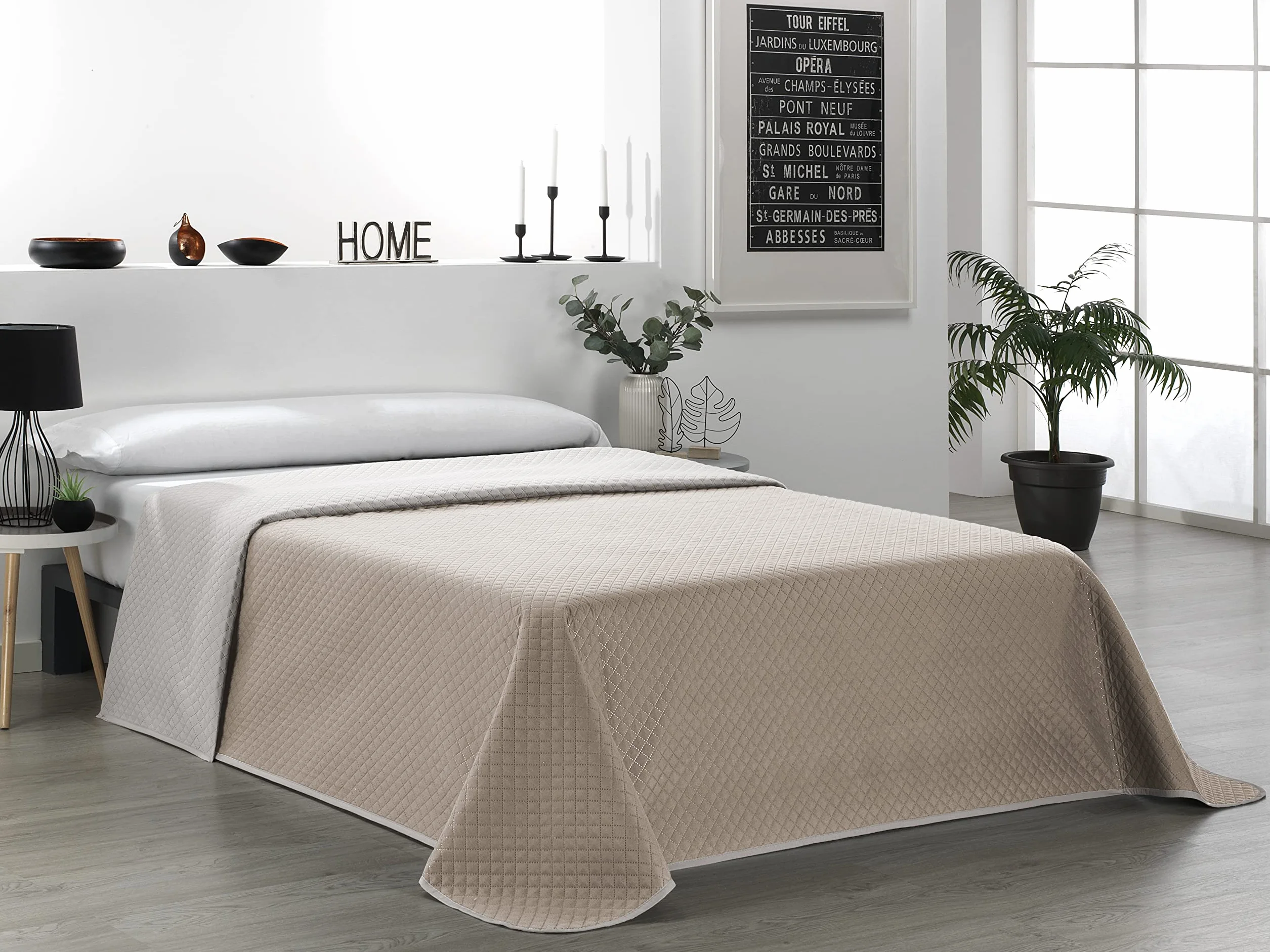 Martina Home Colcha Boutí Reversible, Lino Cuero, Cama 105,Diamond