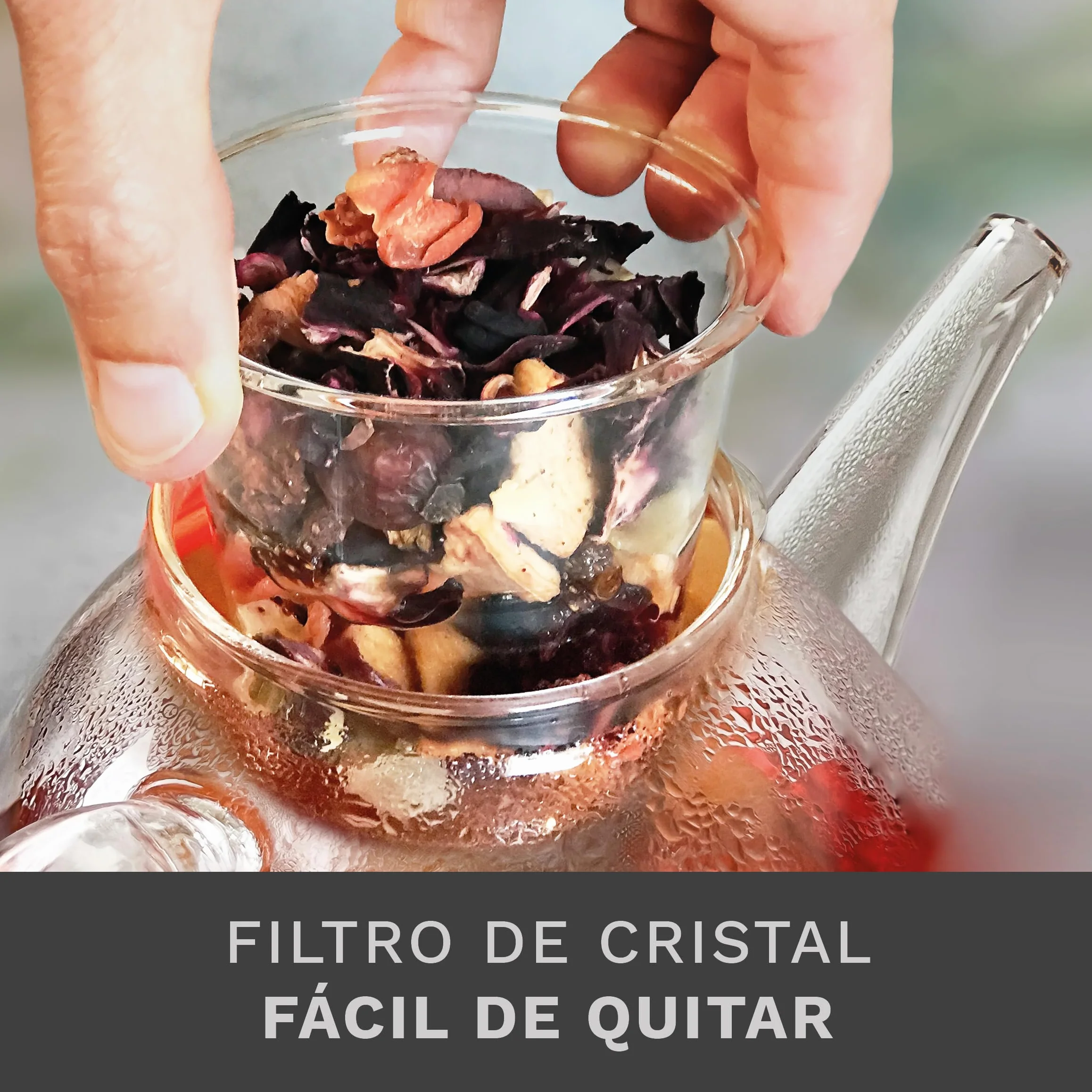 Creano Tetera de Vidrio Clásica 800ml con Filtro de Vidrio y Tapa de Cristal – Diseño Integral de Vidrio para una Infusión Pura y Natural