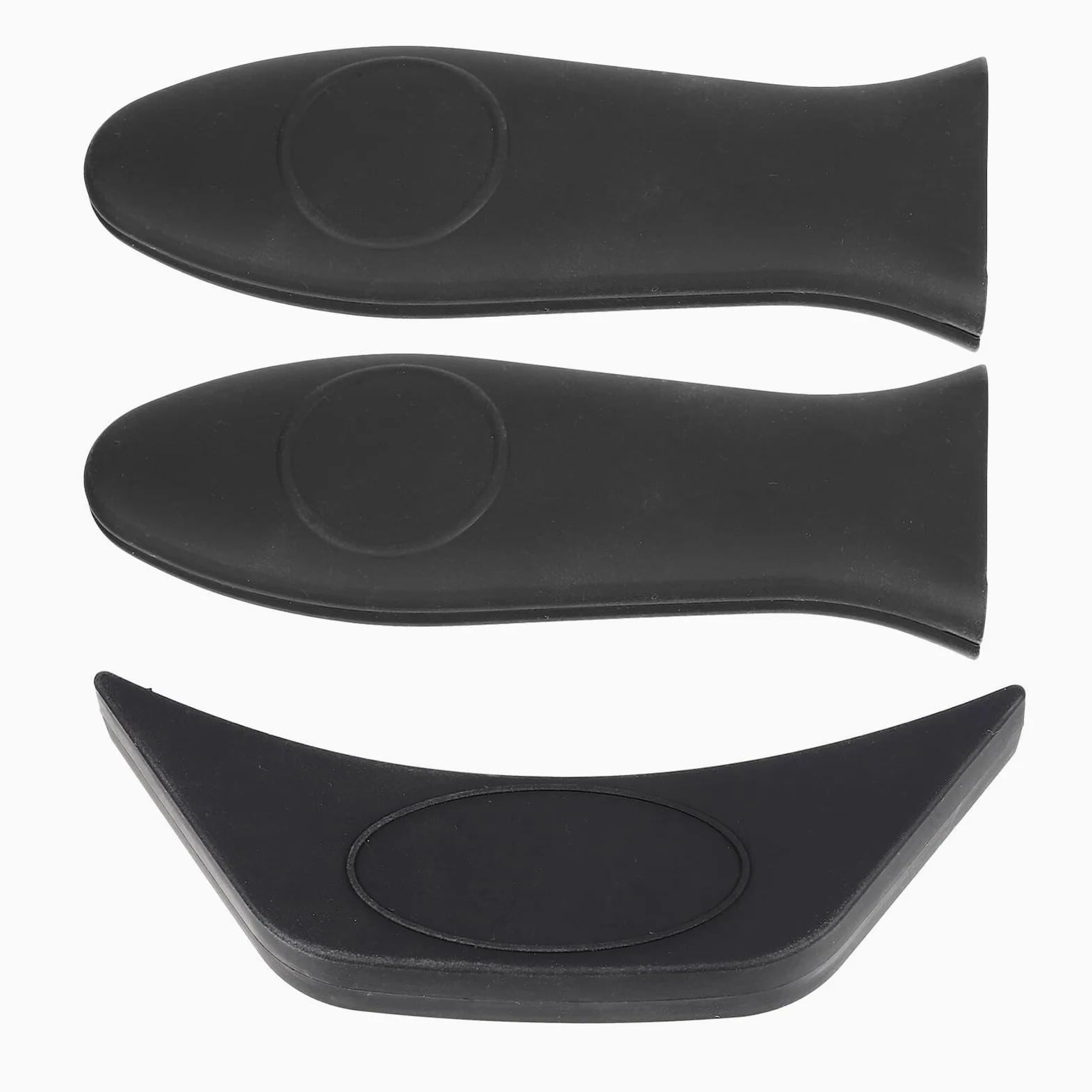 Juego de 3 Fundas para Mango de Olla Caliente de Silicona Gruesa Negra Antideslizante y Resistente al Calor para Sartenes de Hierro Fundido Wok y Cacerolas Protección Térmica