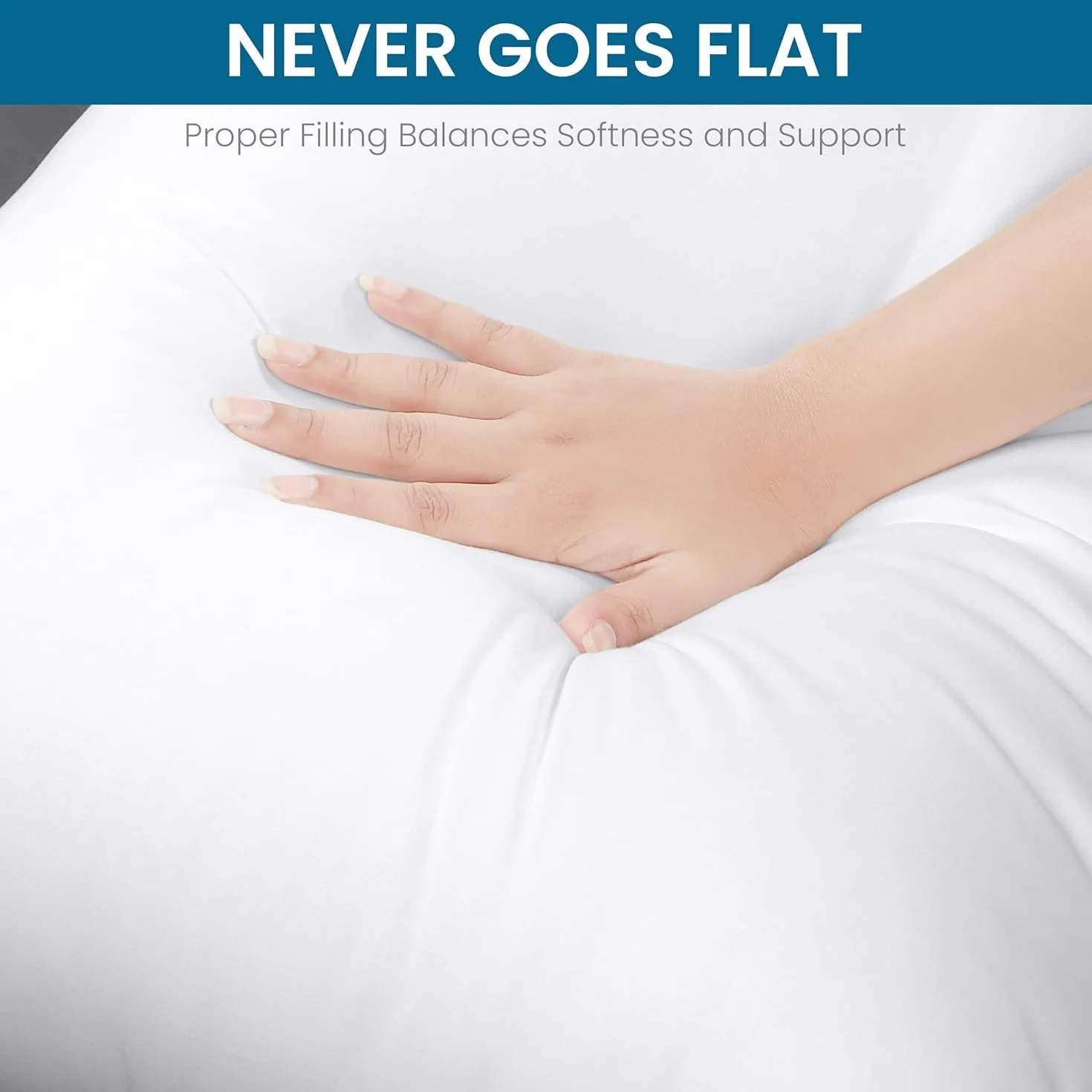 Utopia Bedding Almohada Corporal, 40x145 cm Almohada para el Embarazo y la Maternidad, Almohada para Dormir de Lado, Relleno de Poliéster Suave (Blanco)